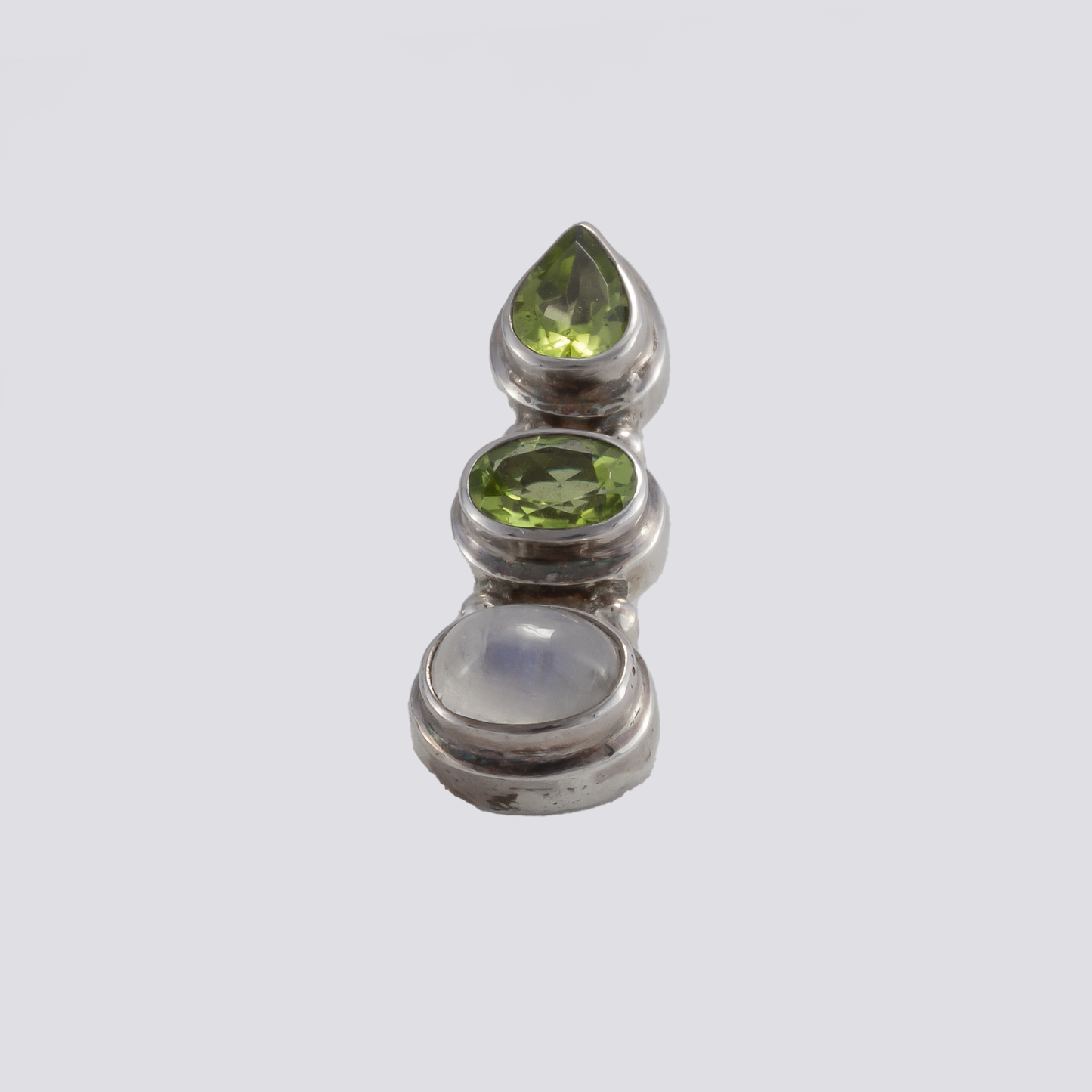 Sterling silver earrings with green stone