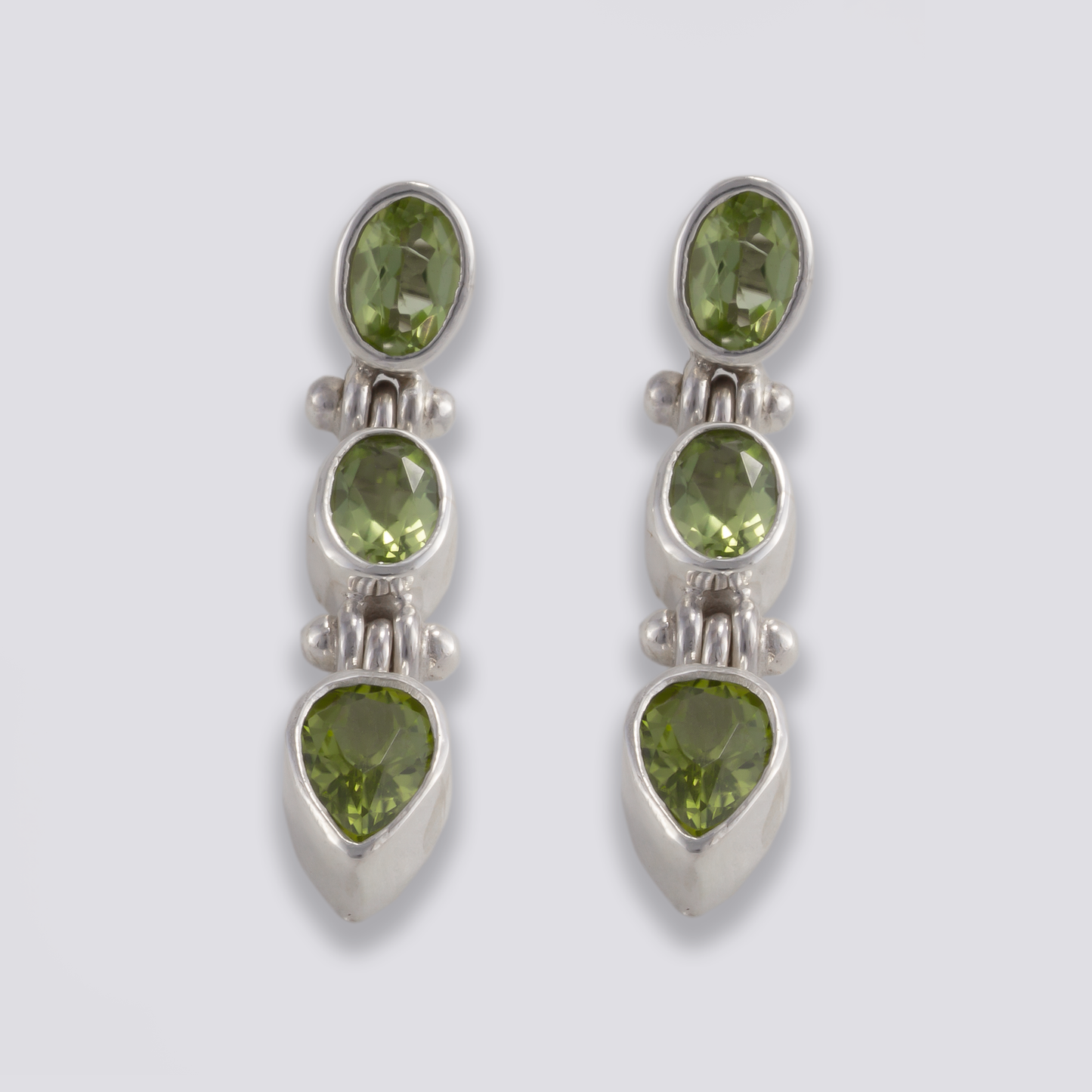 Sterling silver earrings with peridot stone