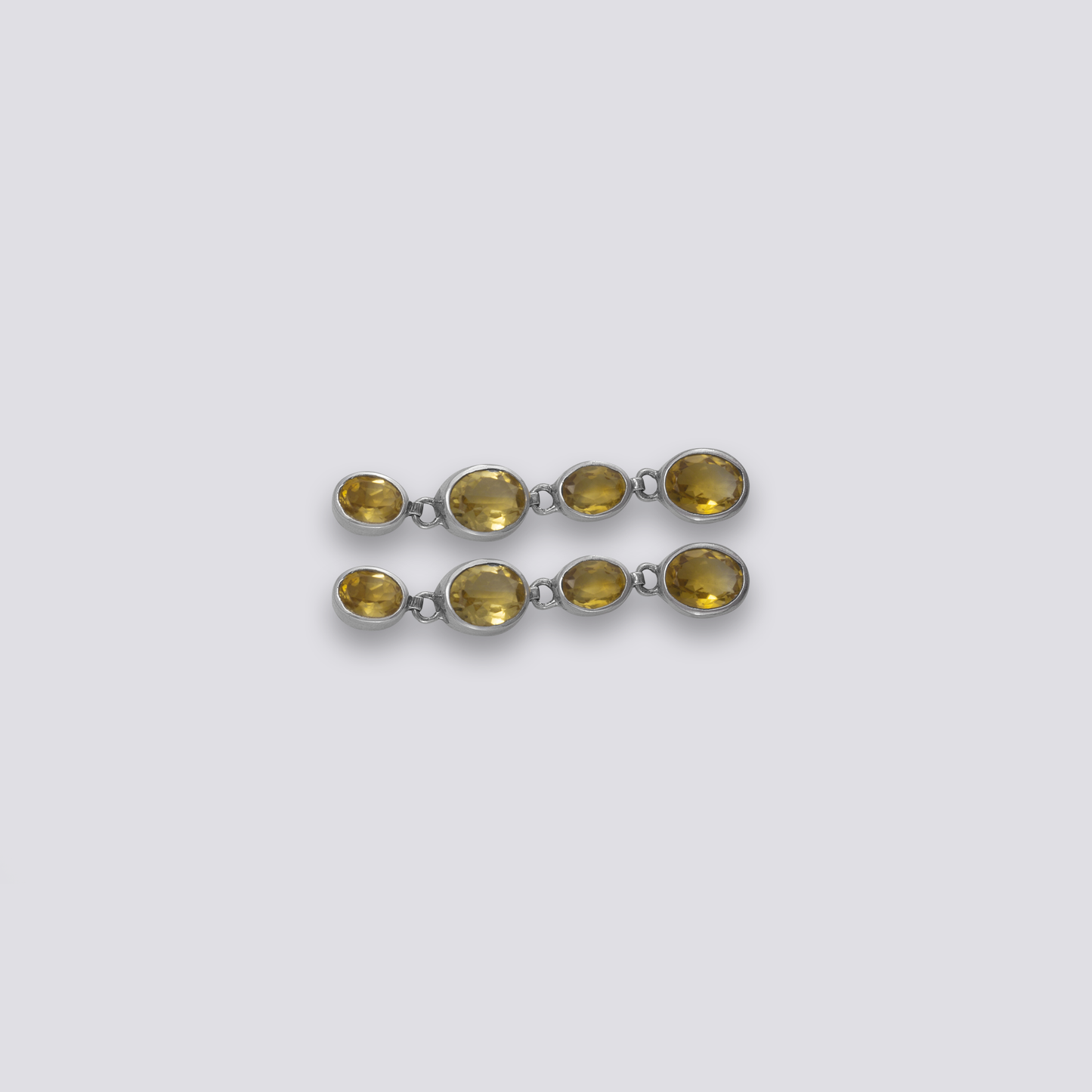 Sterling silver earrings with yellow citrine stone