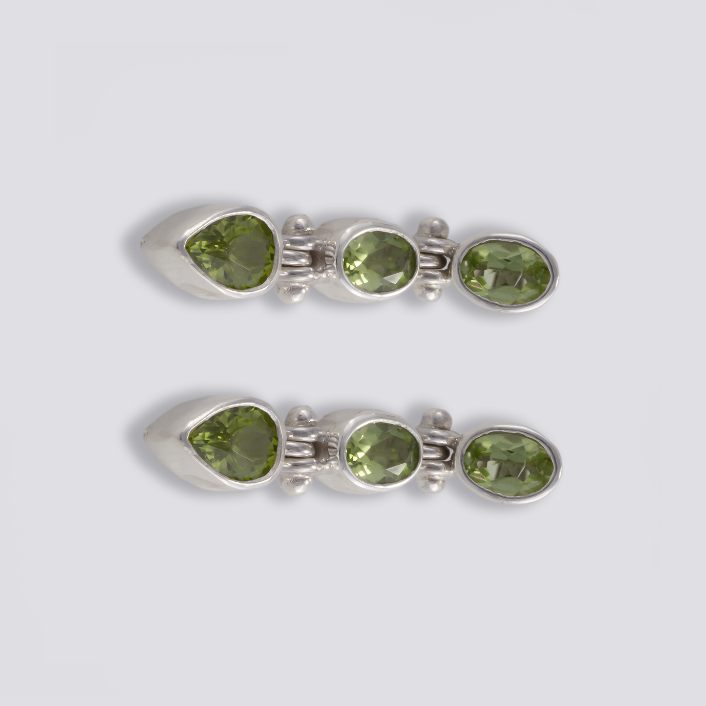 Sterling silver earrings with peridot stone