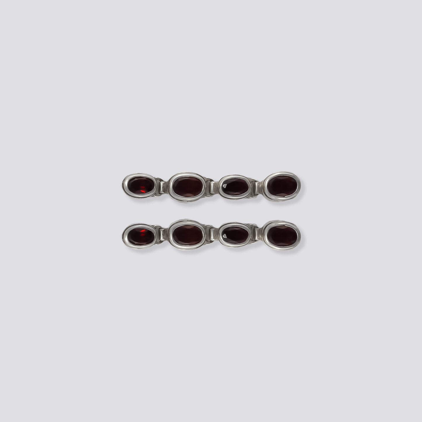 Sterling silver earrings with red garnet