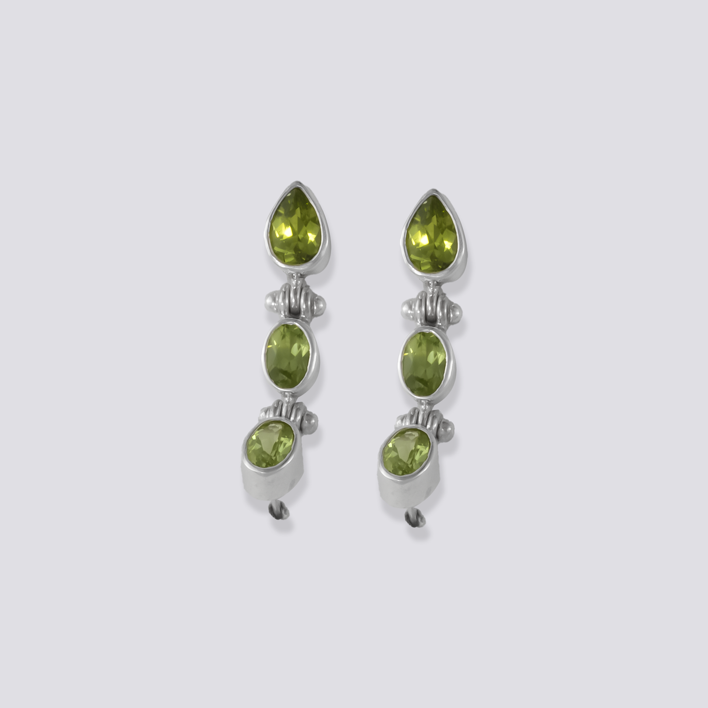 Sterling silver earrings with peridot stone