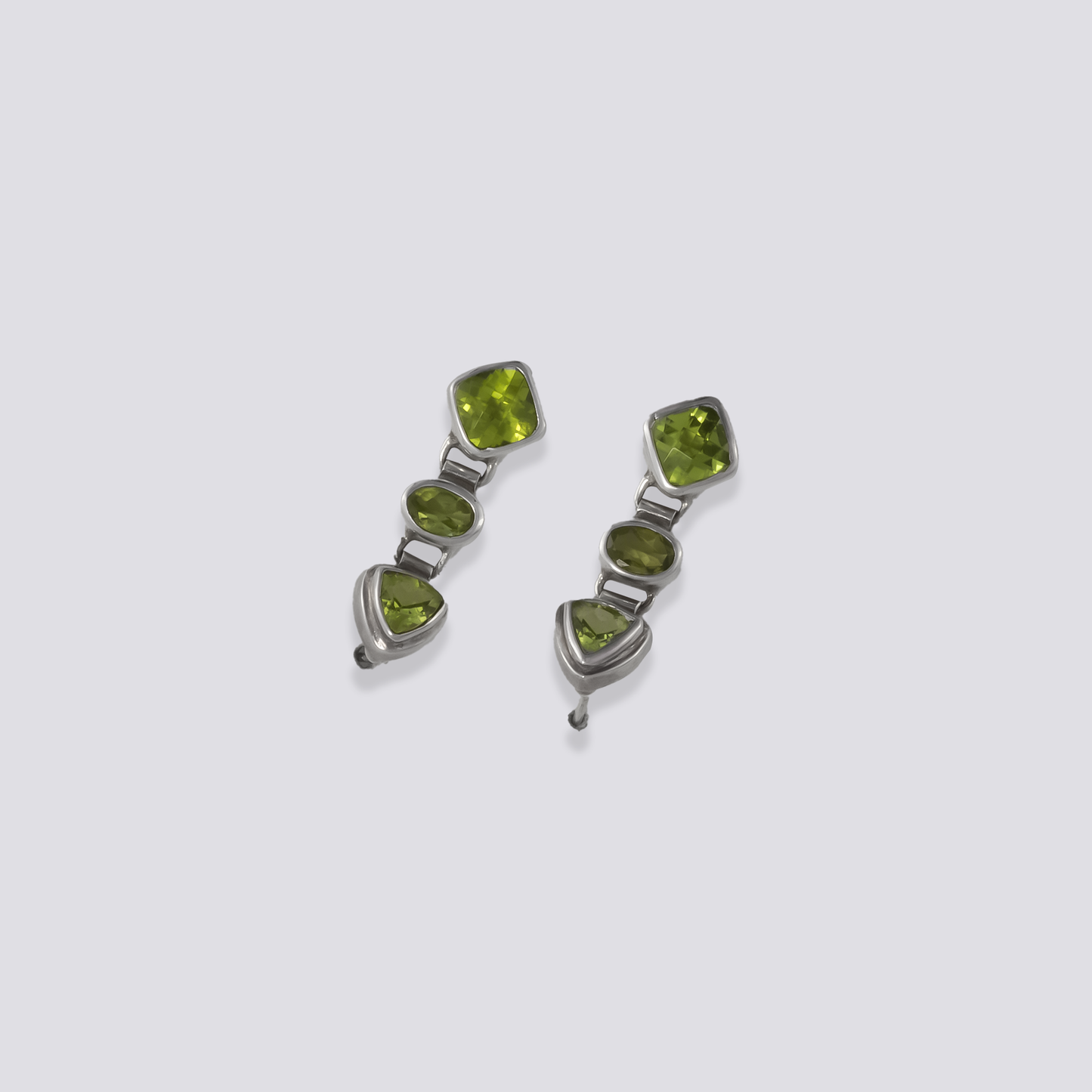 Sterling silver earrings with peridot stone