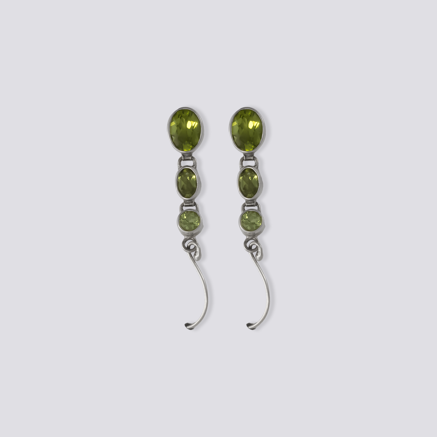 Sterling silver earrings with peridot stone