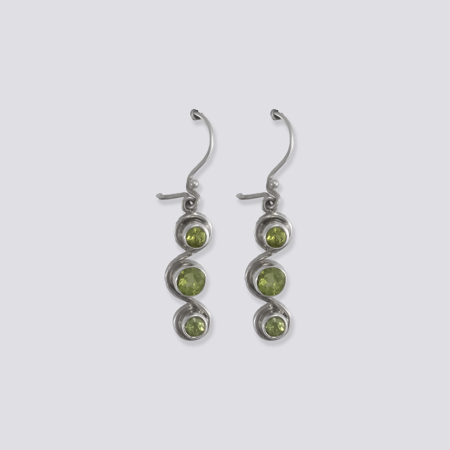 Sterling silver earrings with peridot stone