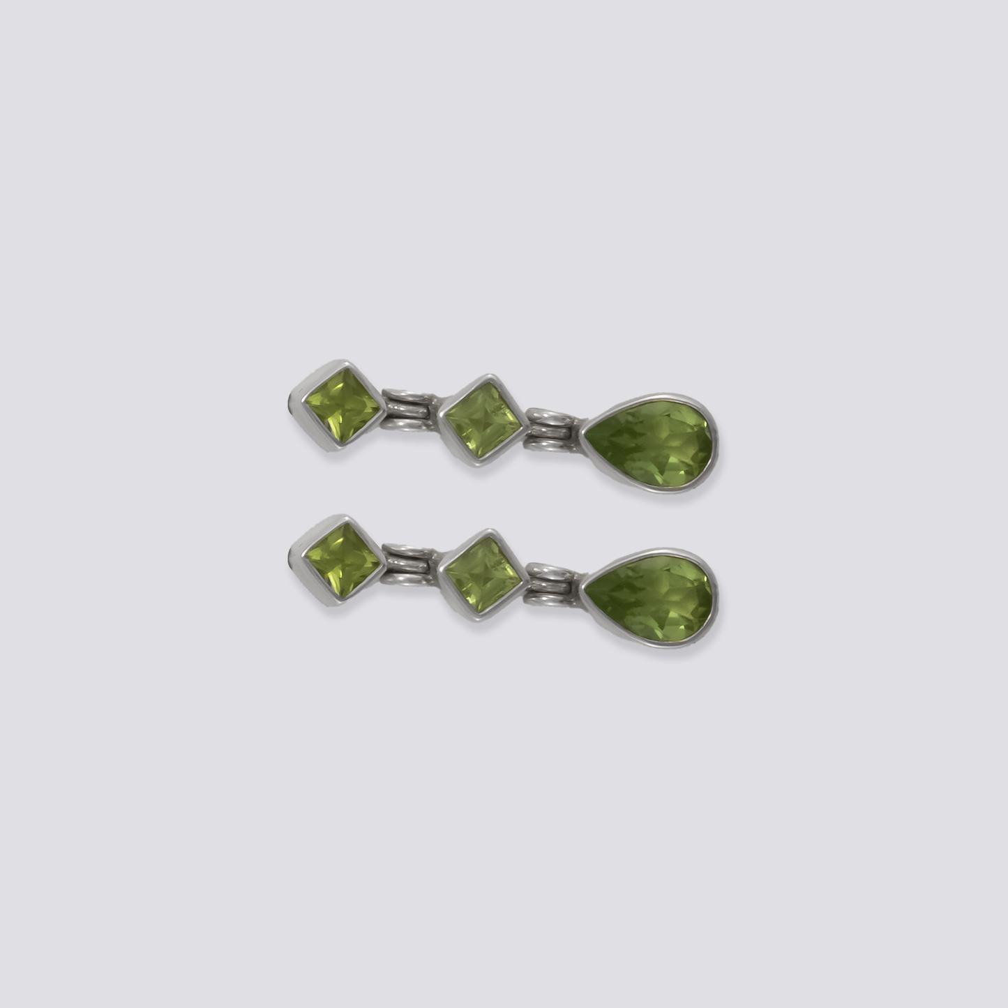 Sterling silver earrings with peridot stone