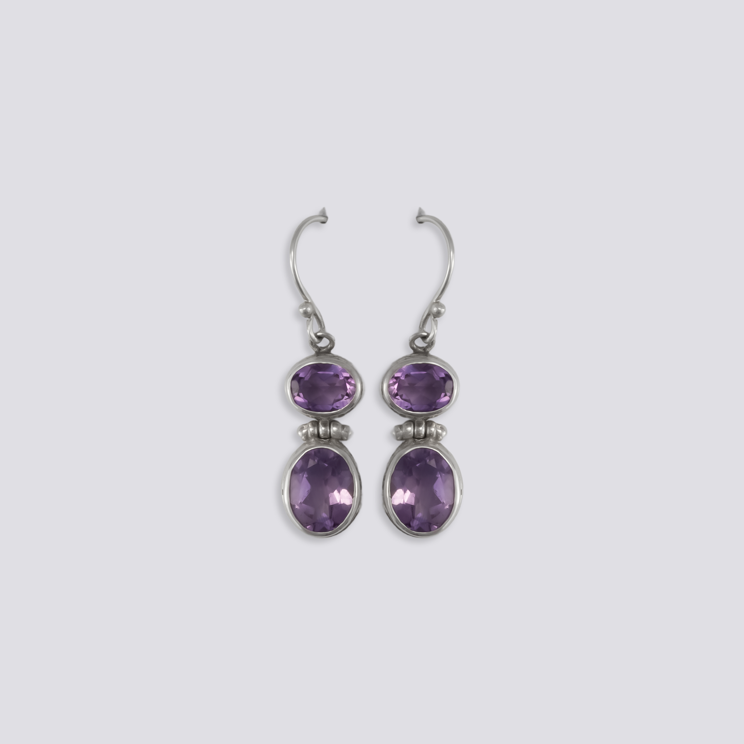 Sterling silver earrings with purple amethyst