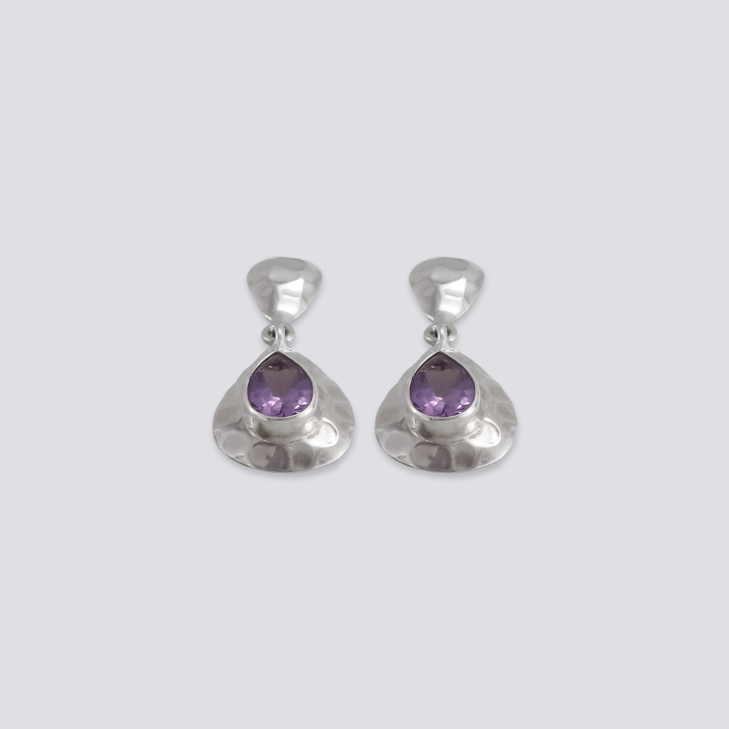Sterling silver earrings with purple amethyst