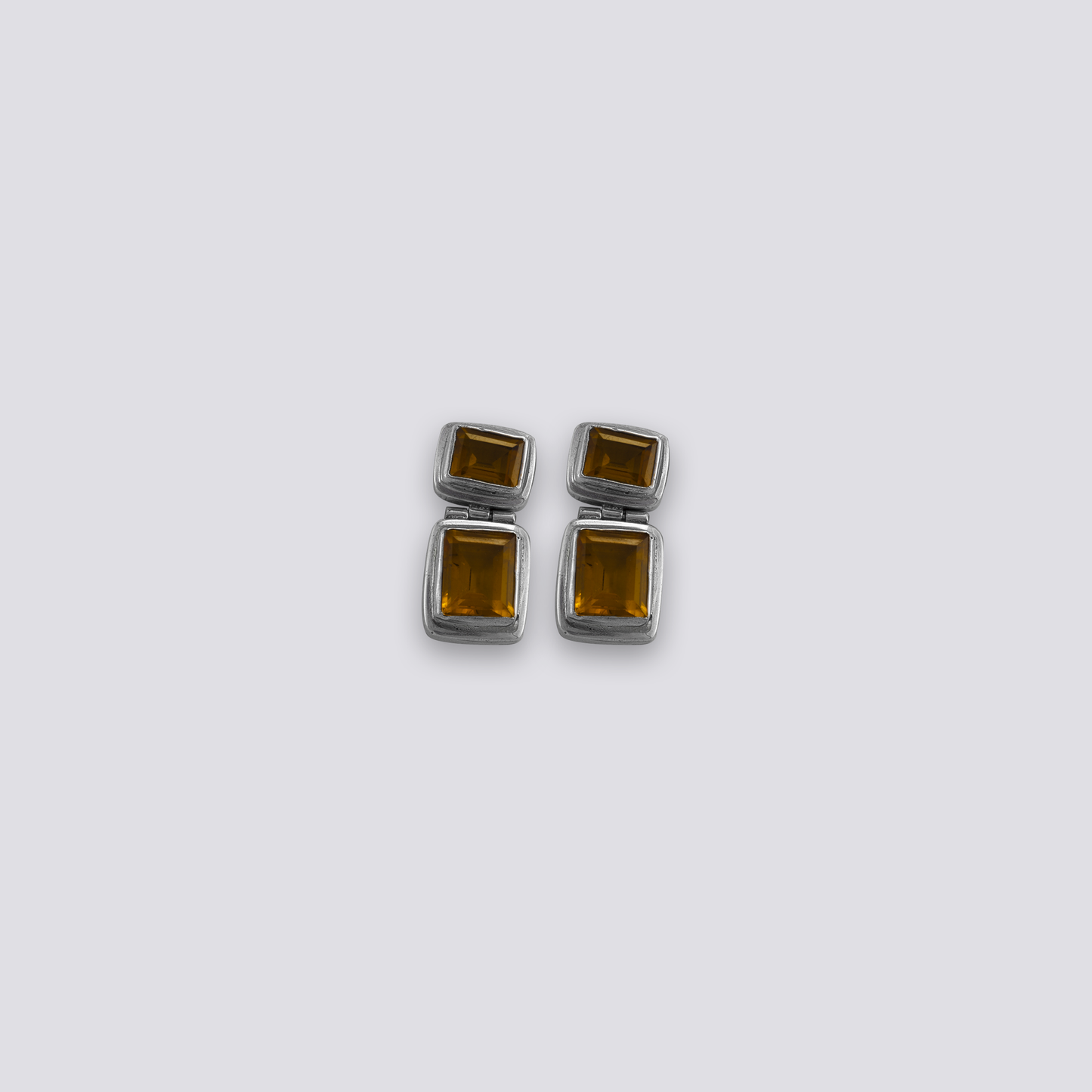 Sterling silver earrings with yellow citrine stone