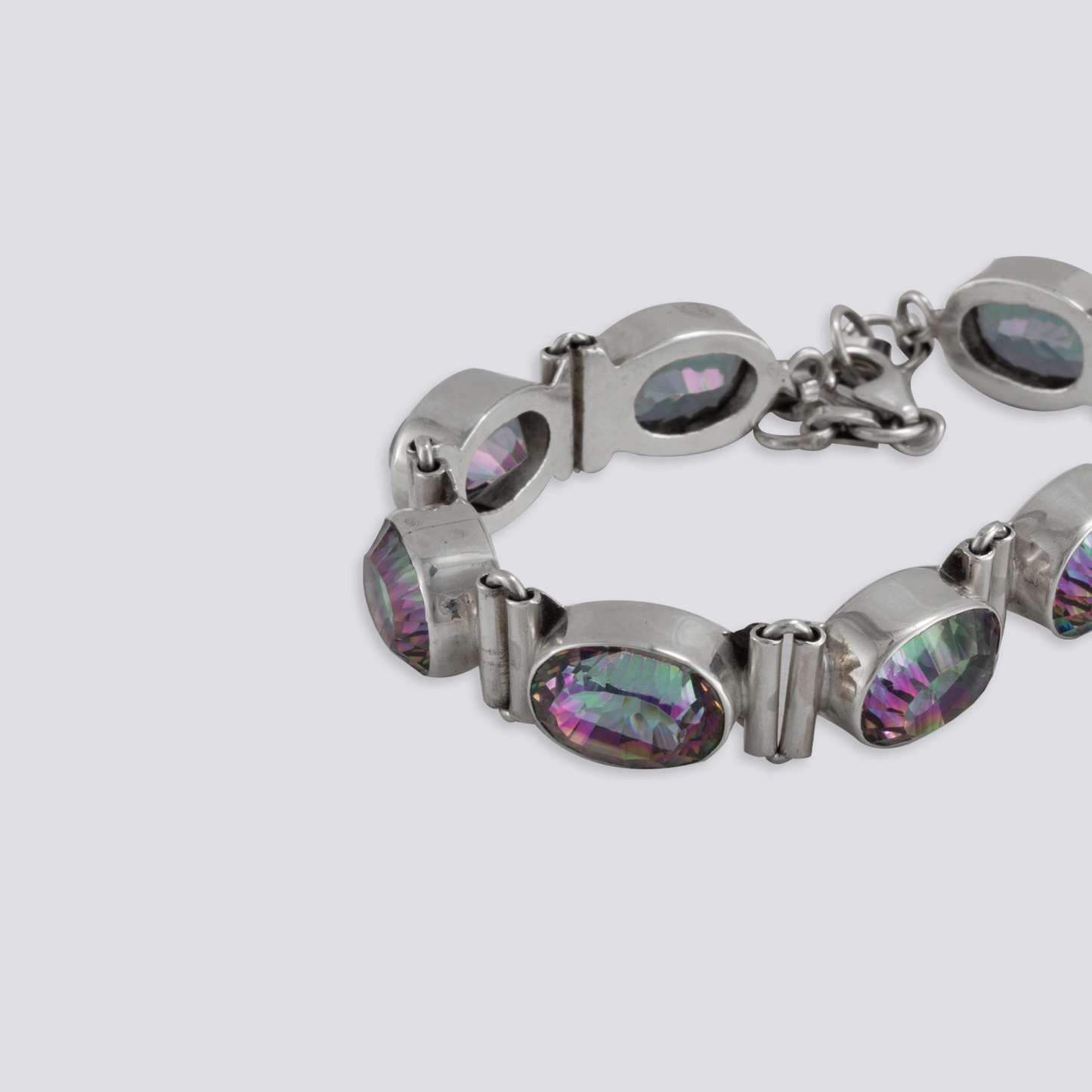 Sterling silver bracelet with mystic topaz