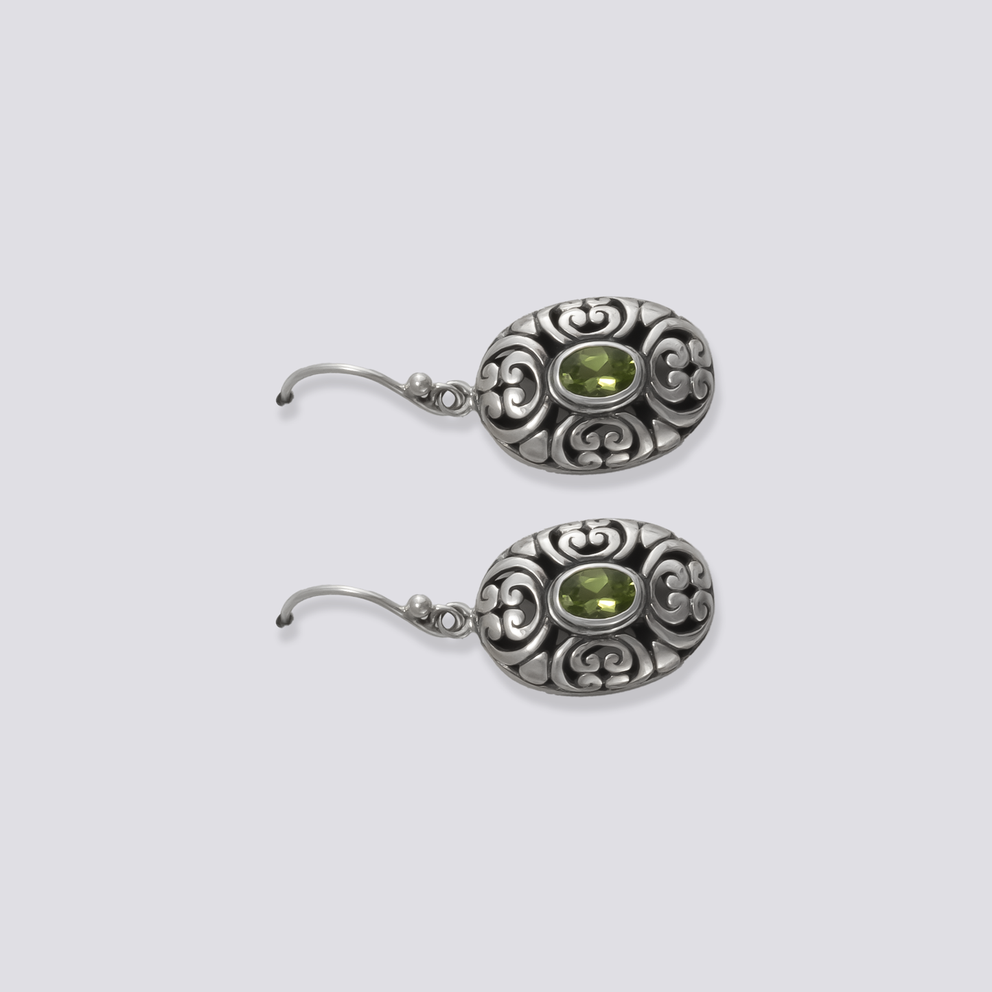 Sterling silver earrings with peridot stone