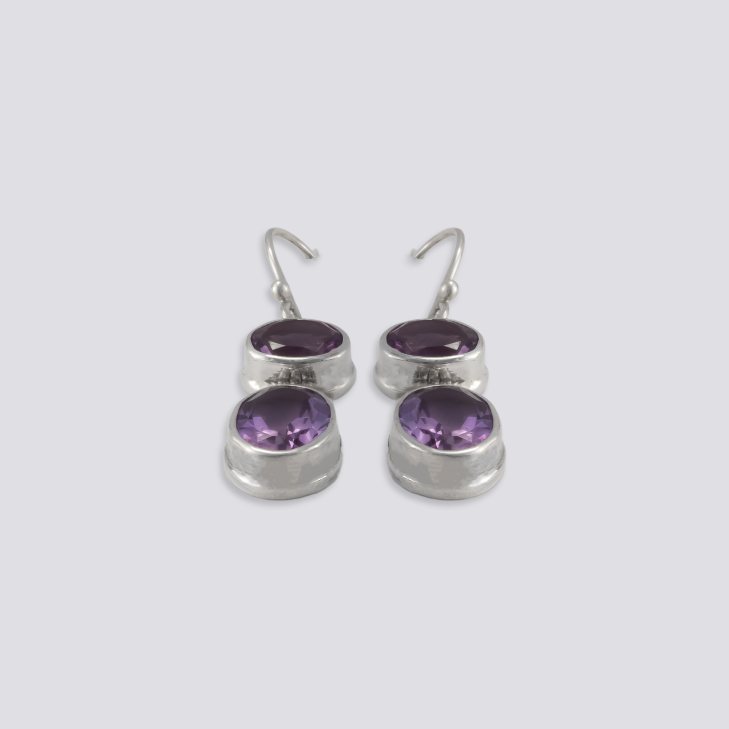 Sterling silver earrings with purple amethyst