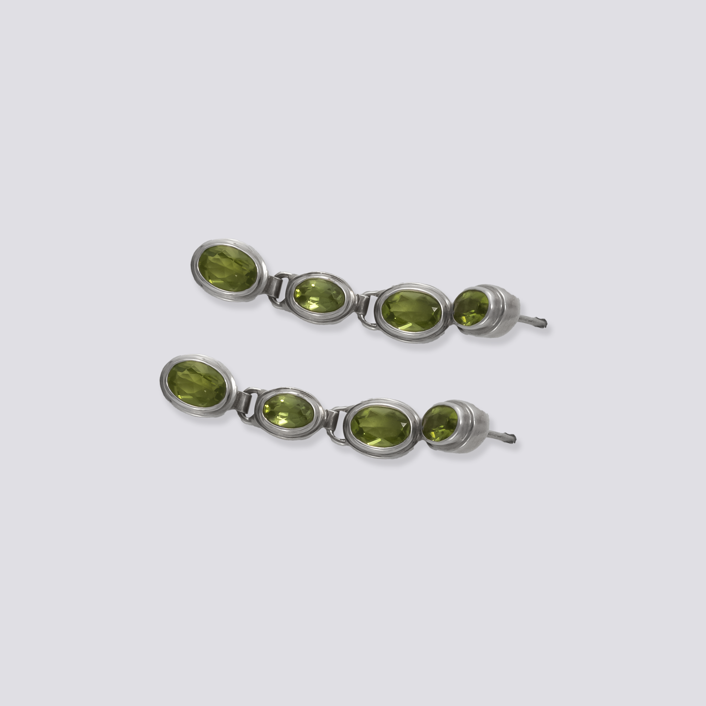 Sterling silver earrings with peridot stone