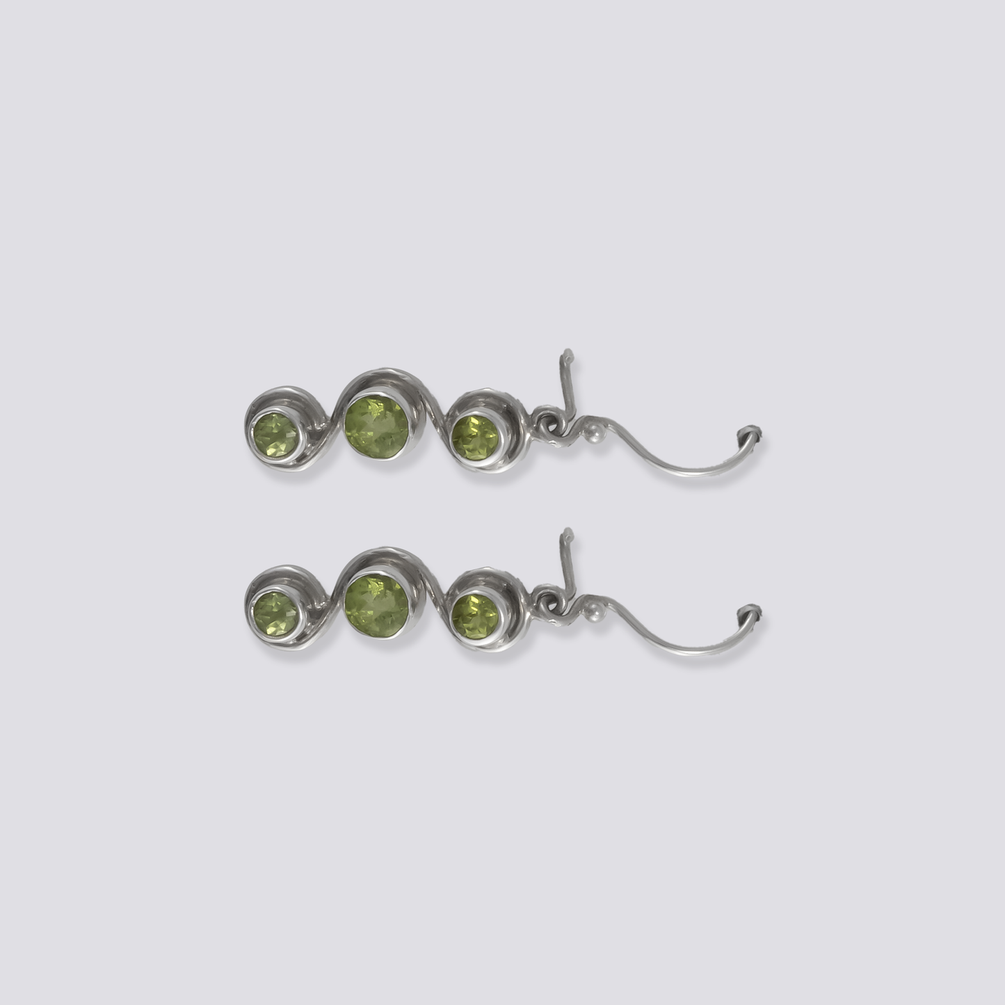 Sterling silver earrings with peridot stone