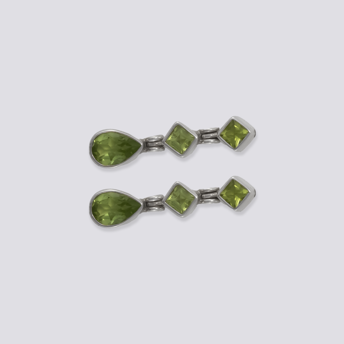 Sterling silver earrings with peridot stone
