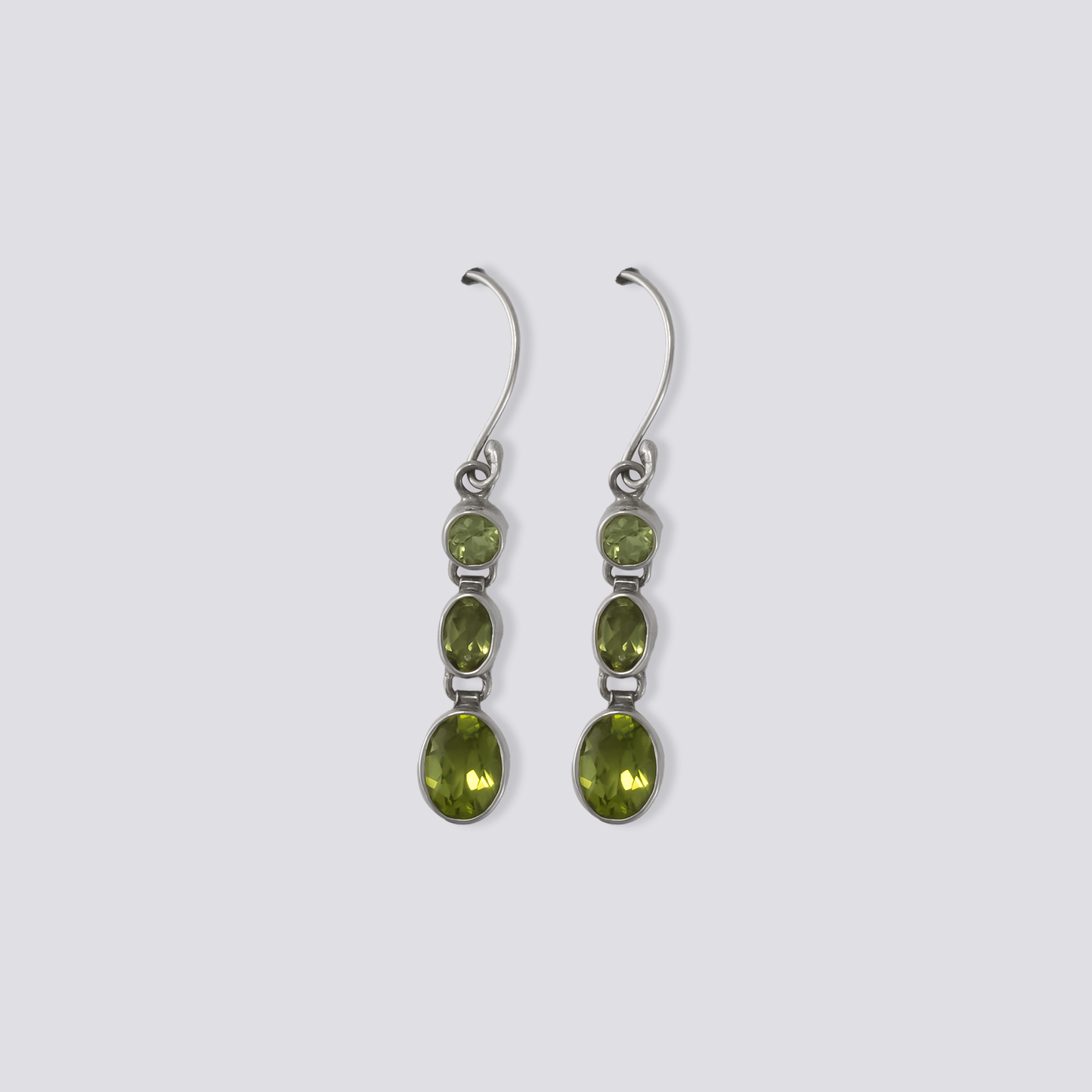 Sterling silver earrings with peridot stone