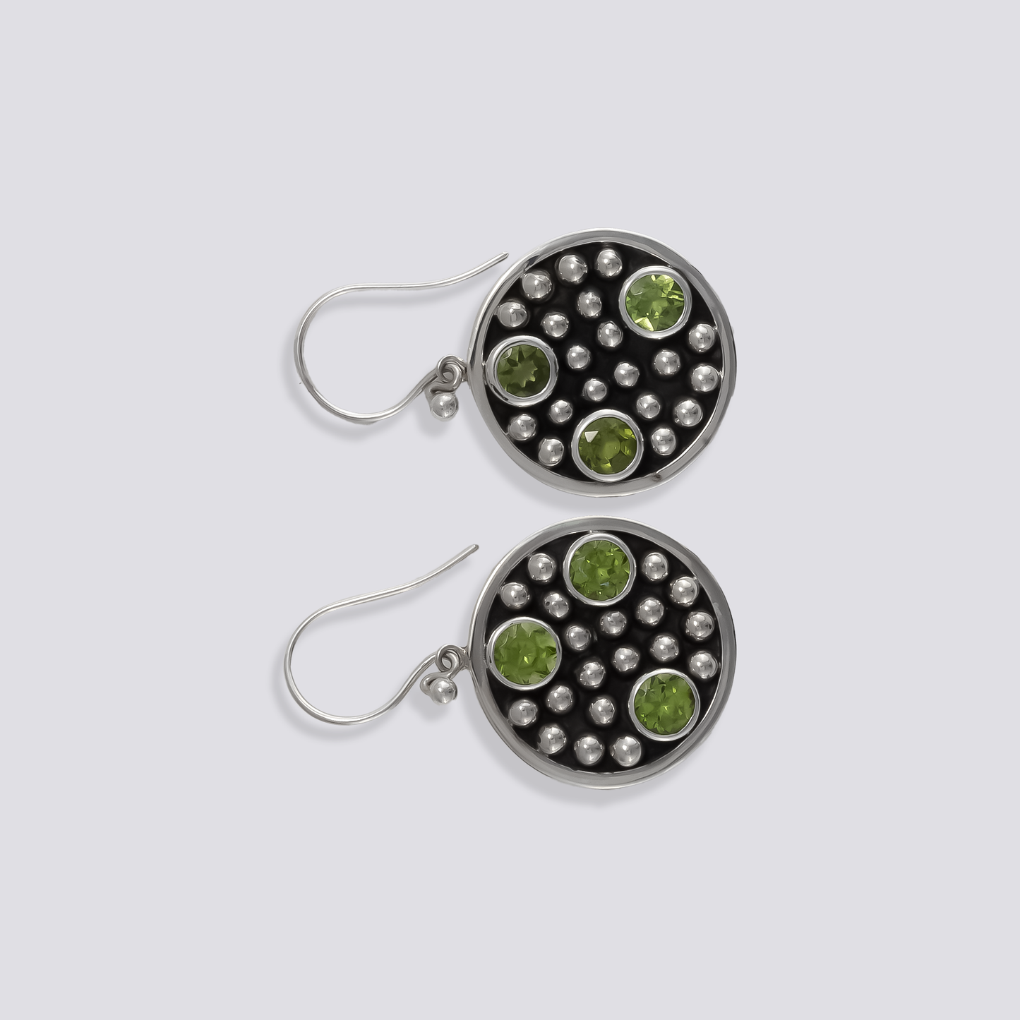 Sterling silver earrings with peridot stone