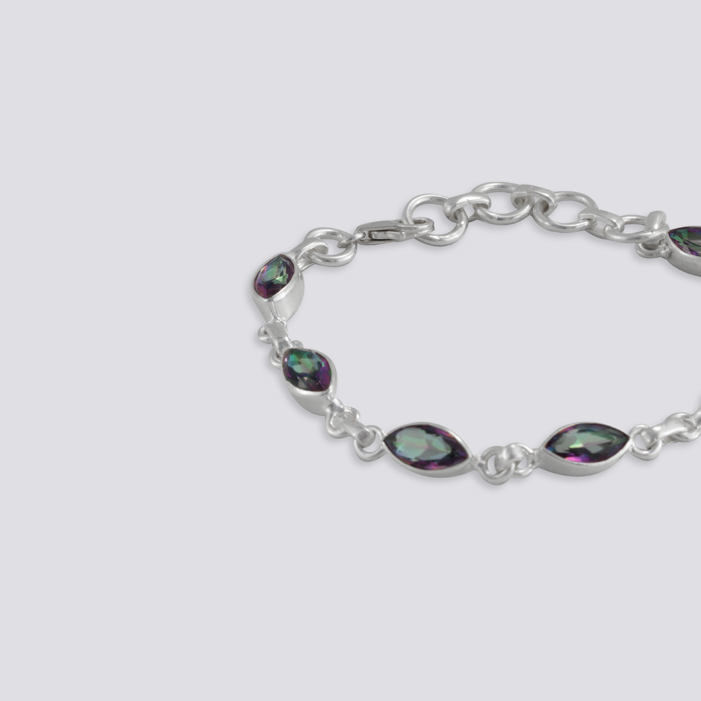 Sterling silver bracelet with mystic topaz