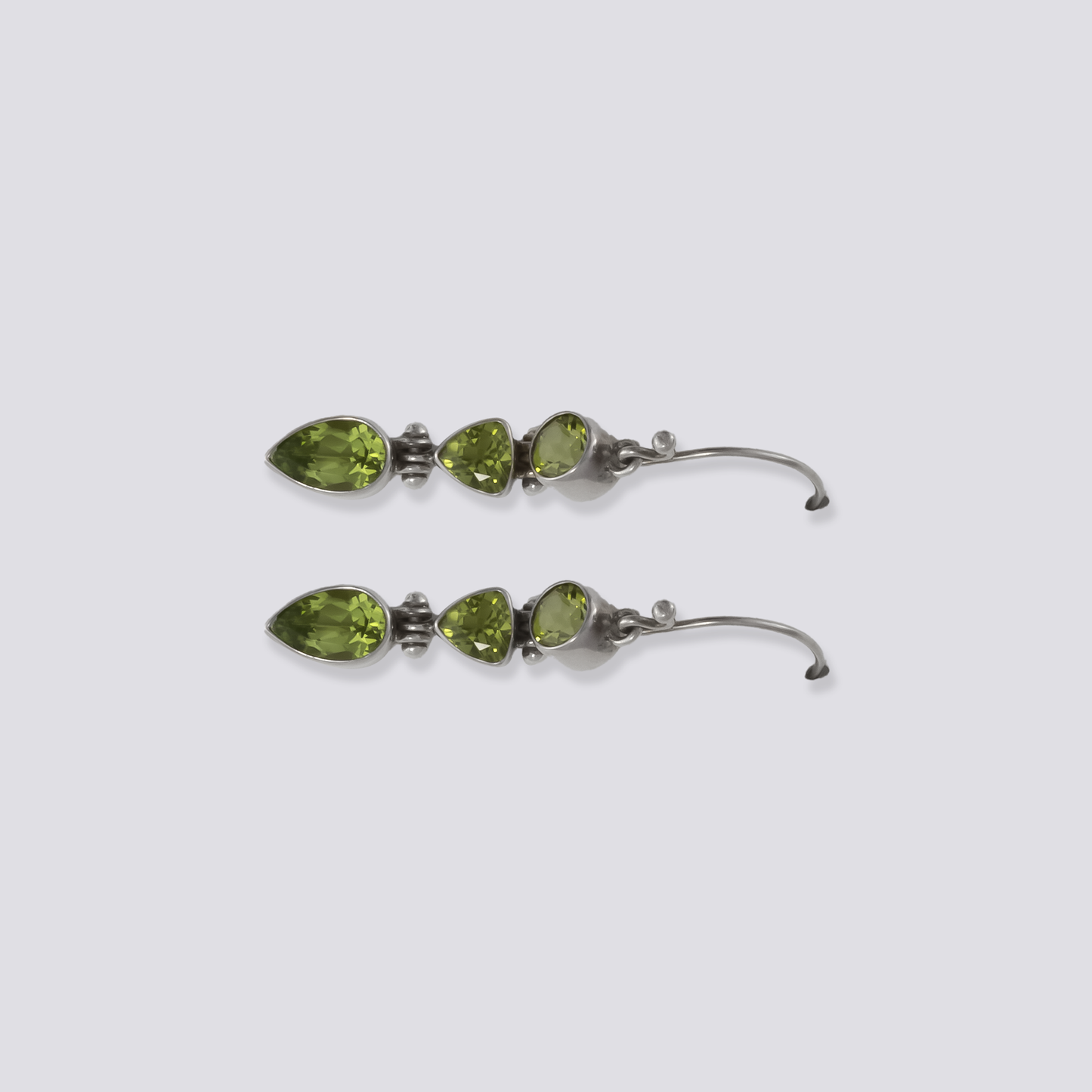 Sterling silver earrings with peridot stone