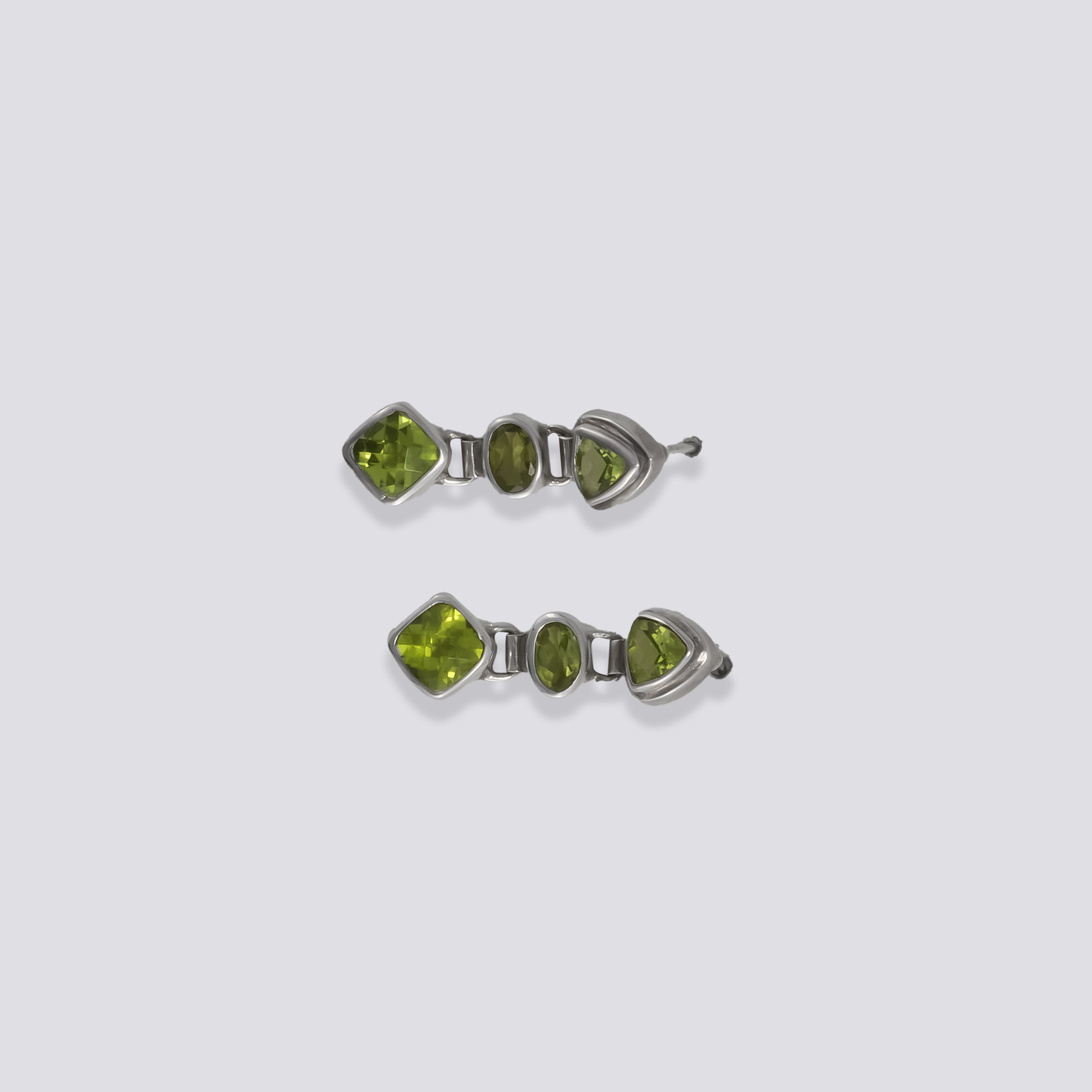 Sterling silver earrings with peridot stone