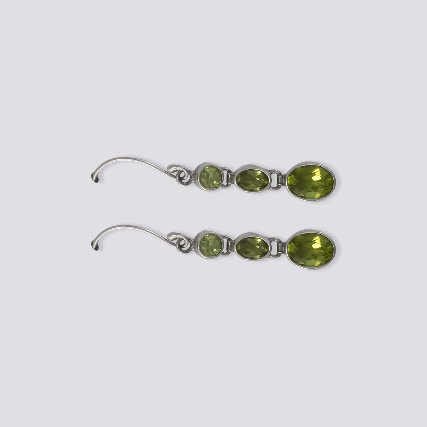 Sterling silver earrings with peridot stone