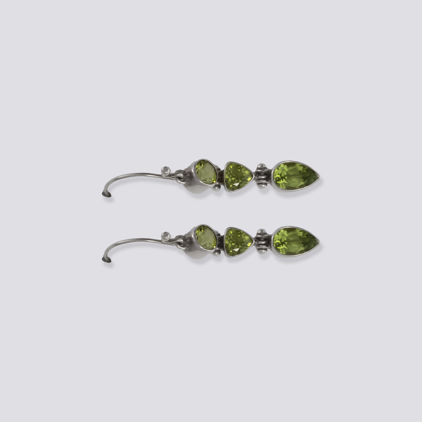 Sterling silver earrings with peridot stone