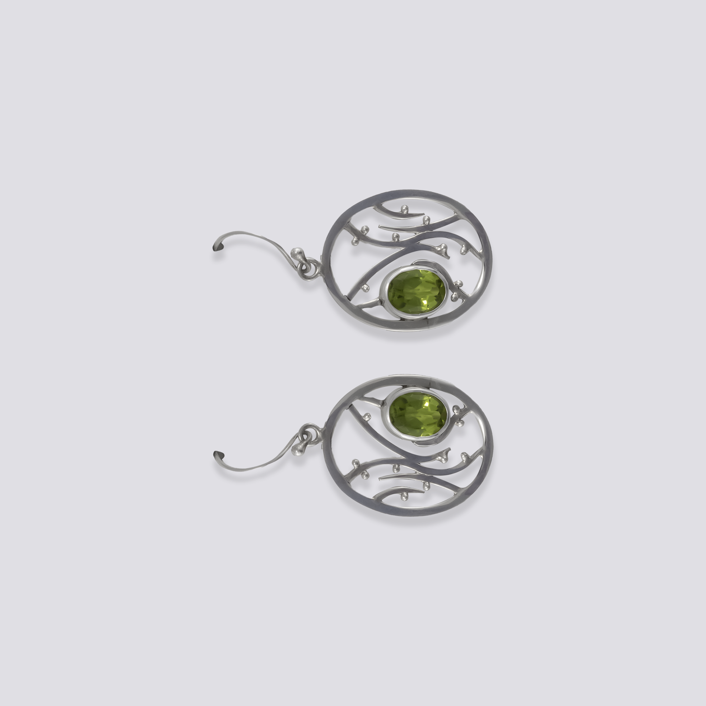 Sterling silver earrings with peridot stone