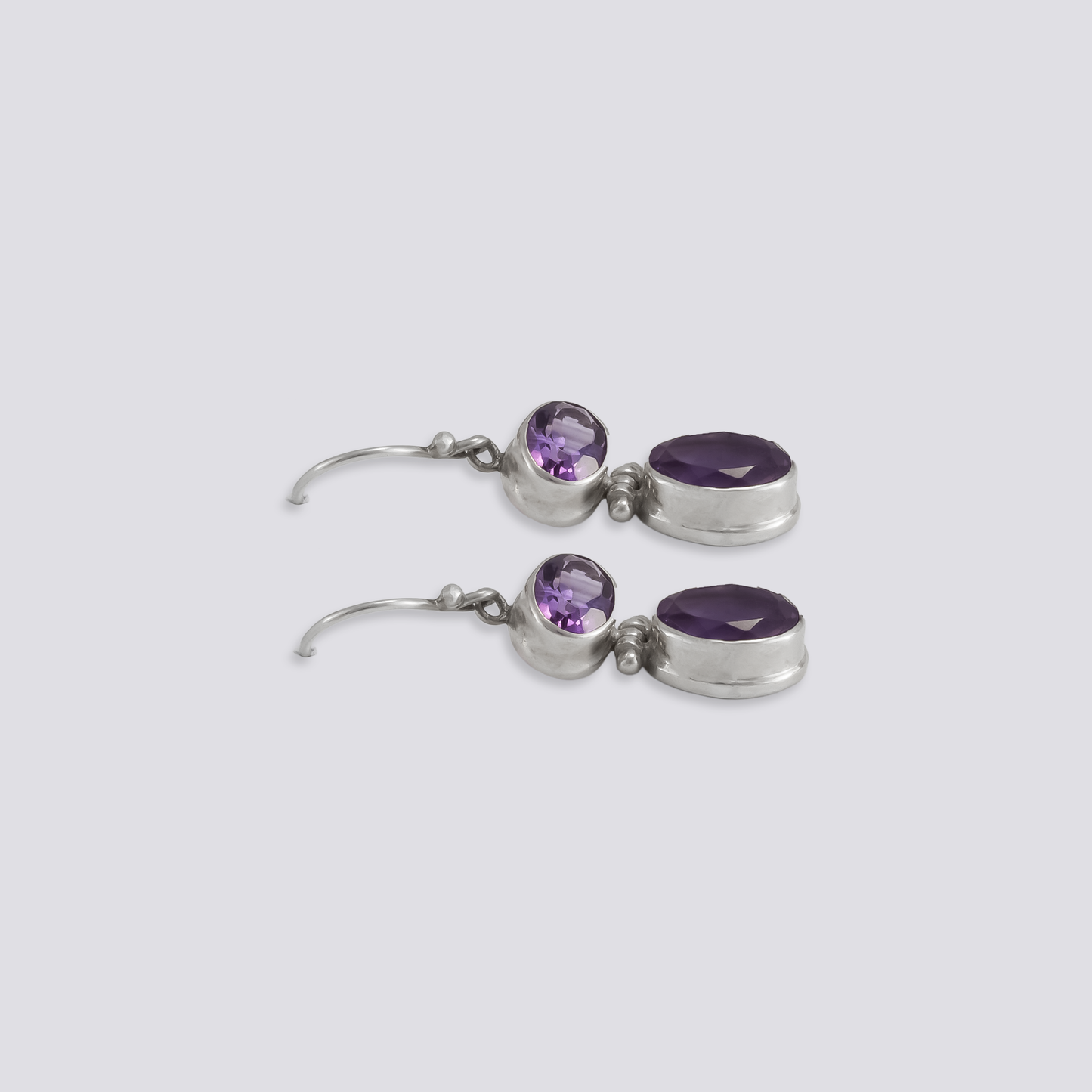 Sterling silver earrings with purple amethyst