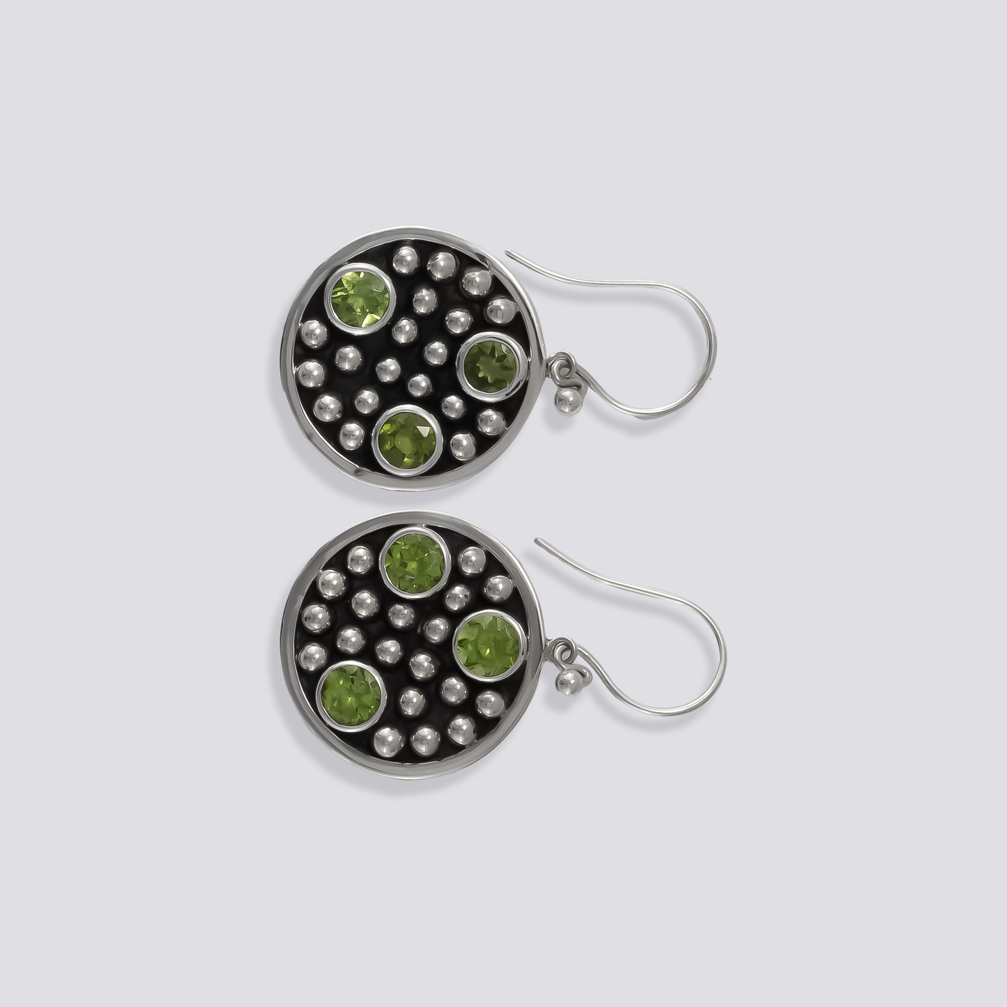 Sterling silver earrings with peridot stone