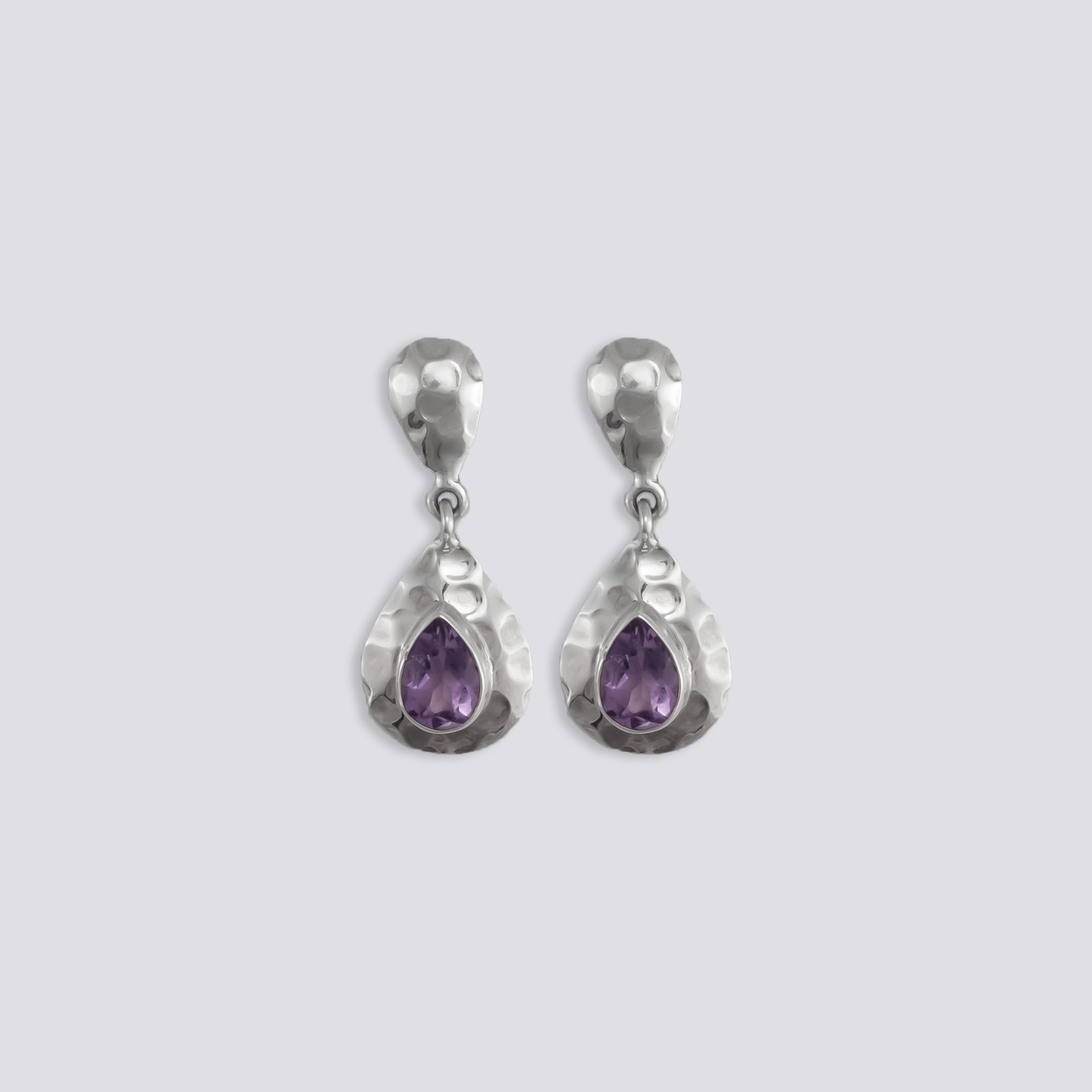 Sterling silver earrings with purple amethyst