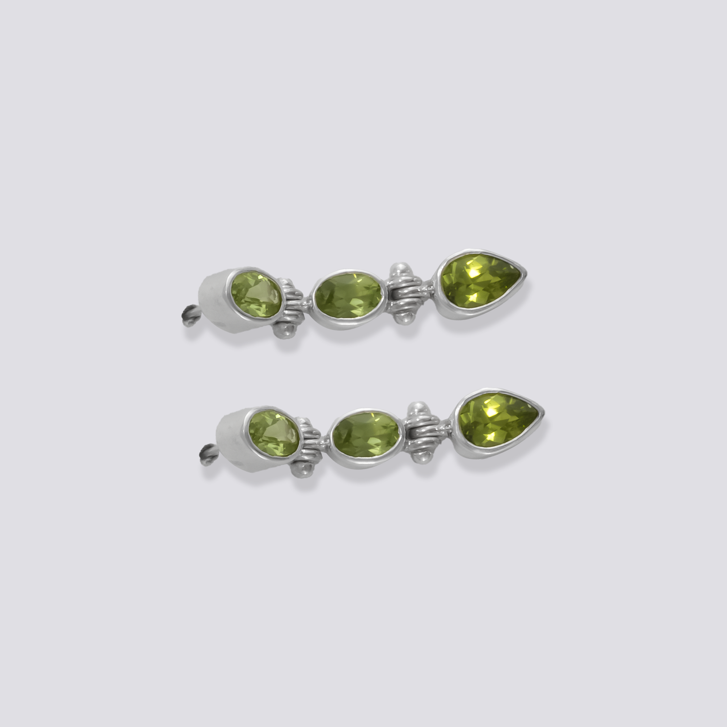 Sterling silver earrings with peridot stone