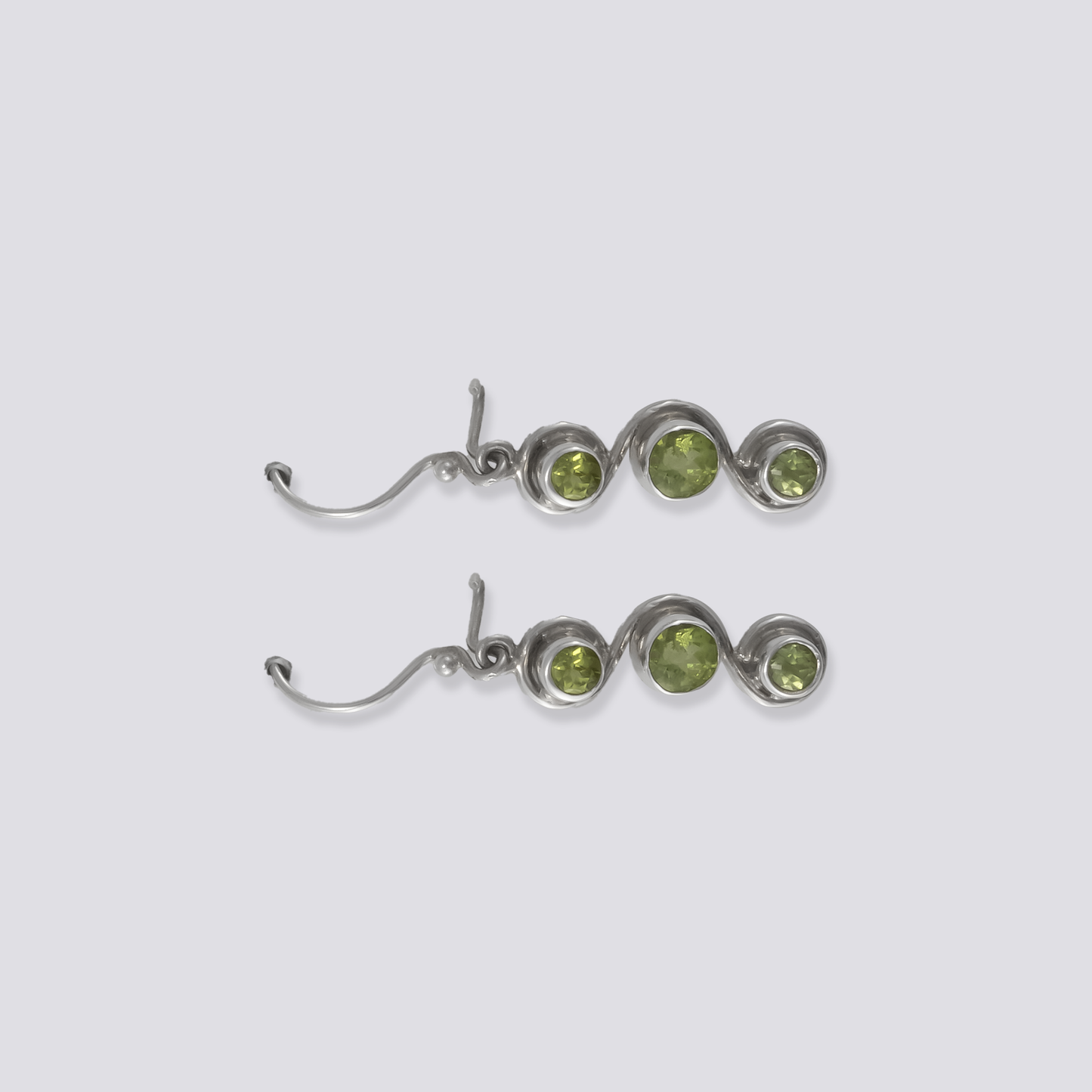 Sterling silver earrings with peridot stone