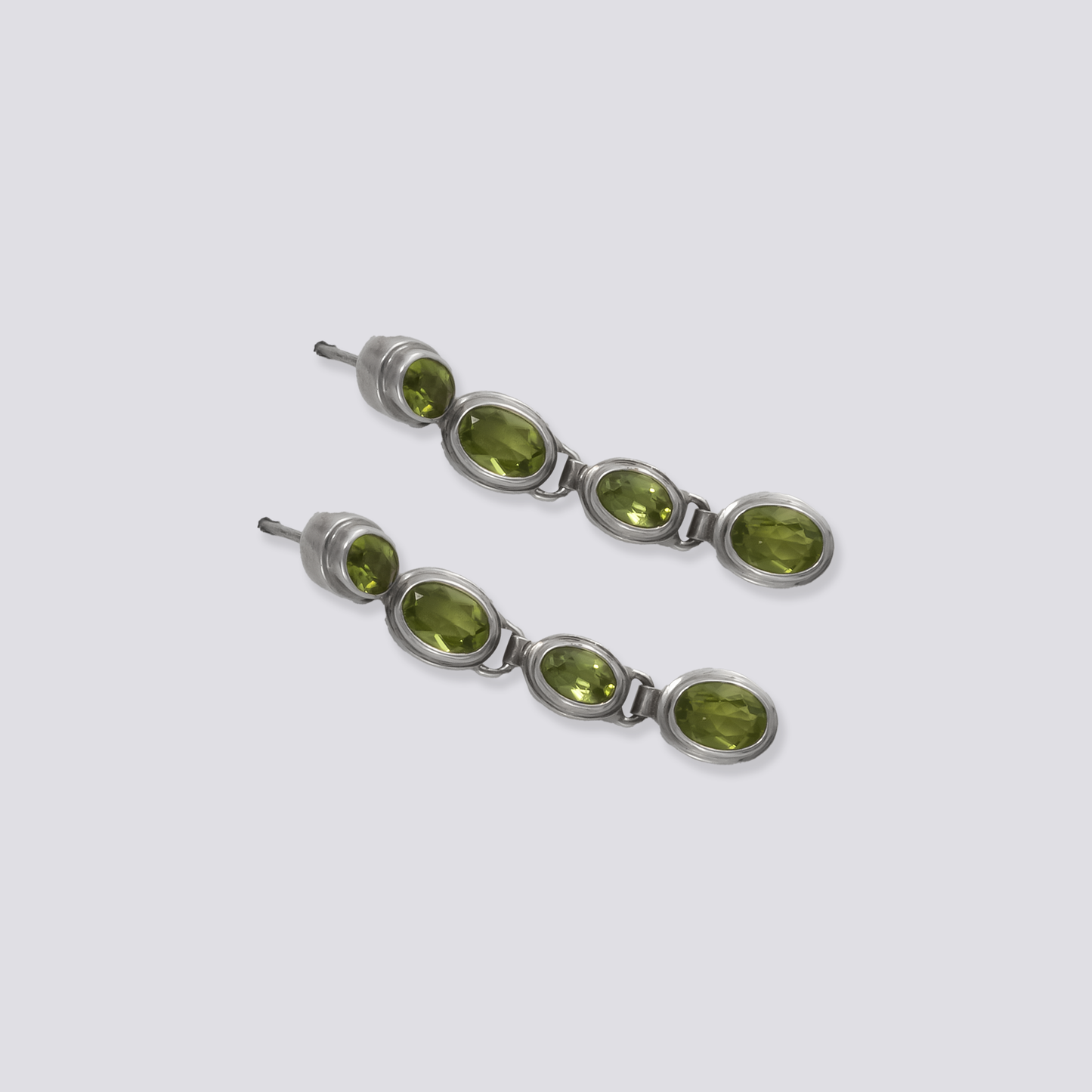 Sterling silver earrings with peridot stone