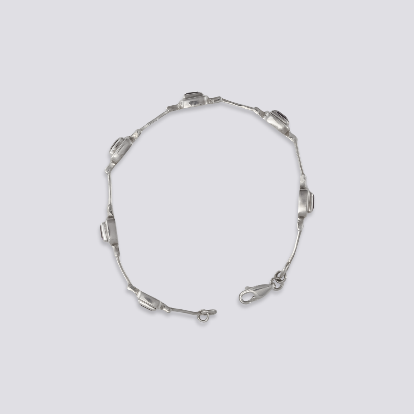 Sterling silver bracelet with amethyst stone