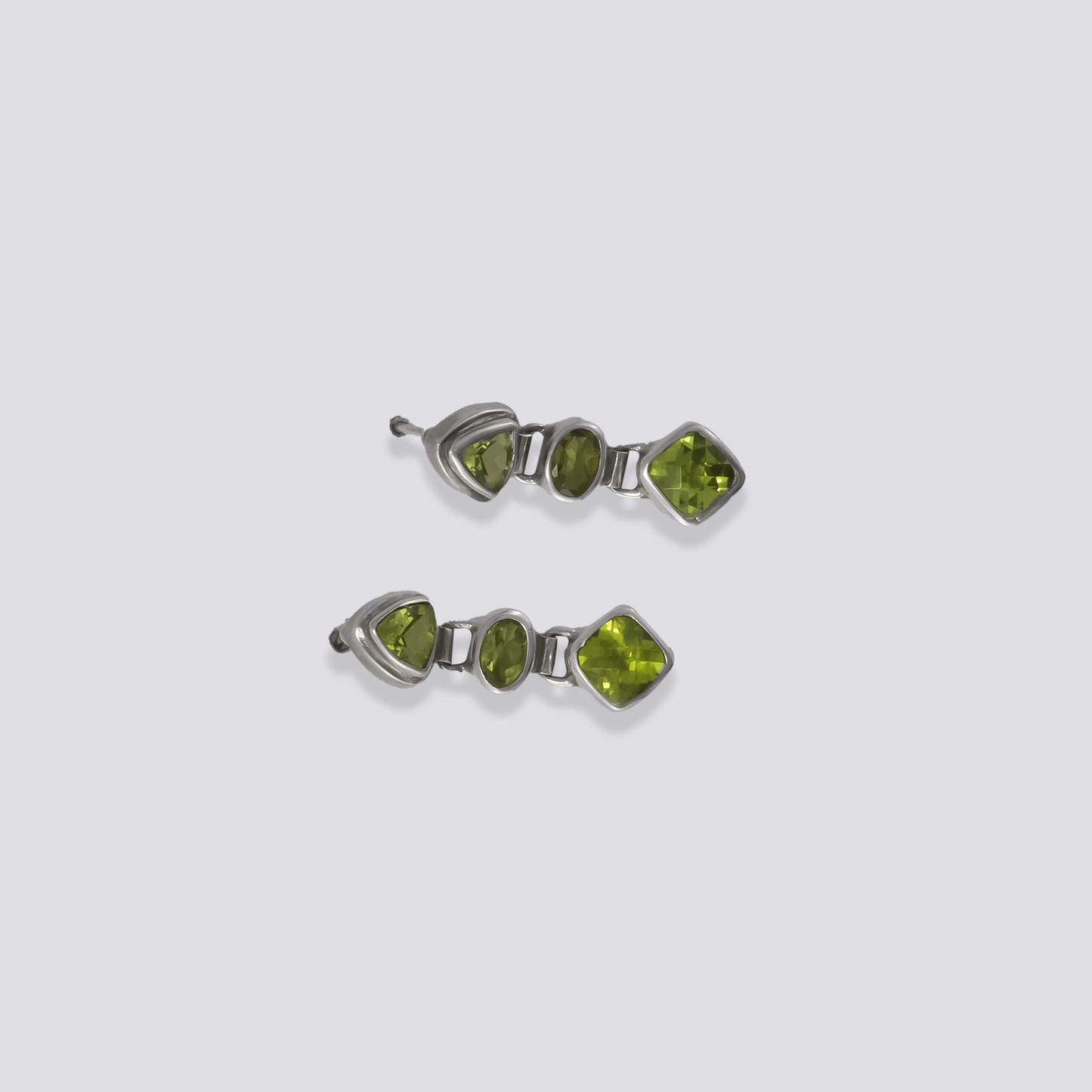 Sterling silver earrings with peridot stone