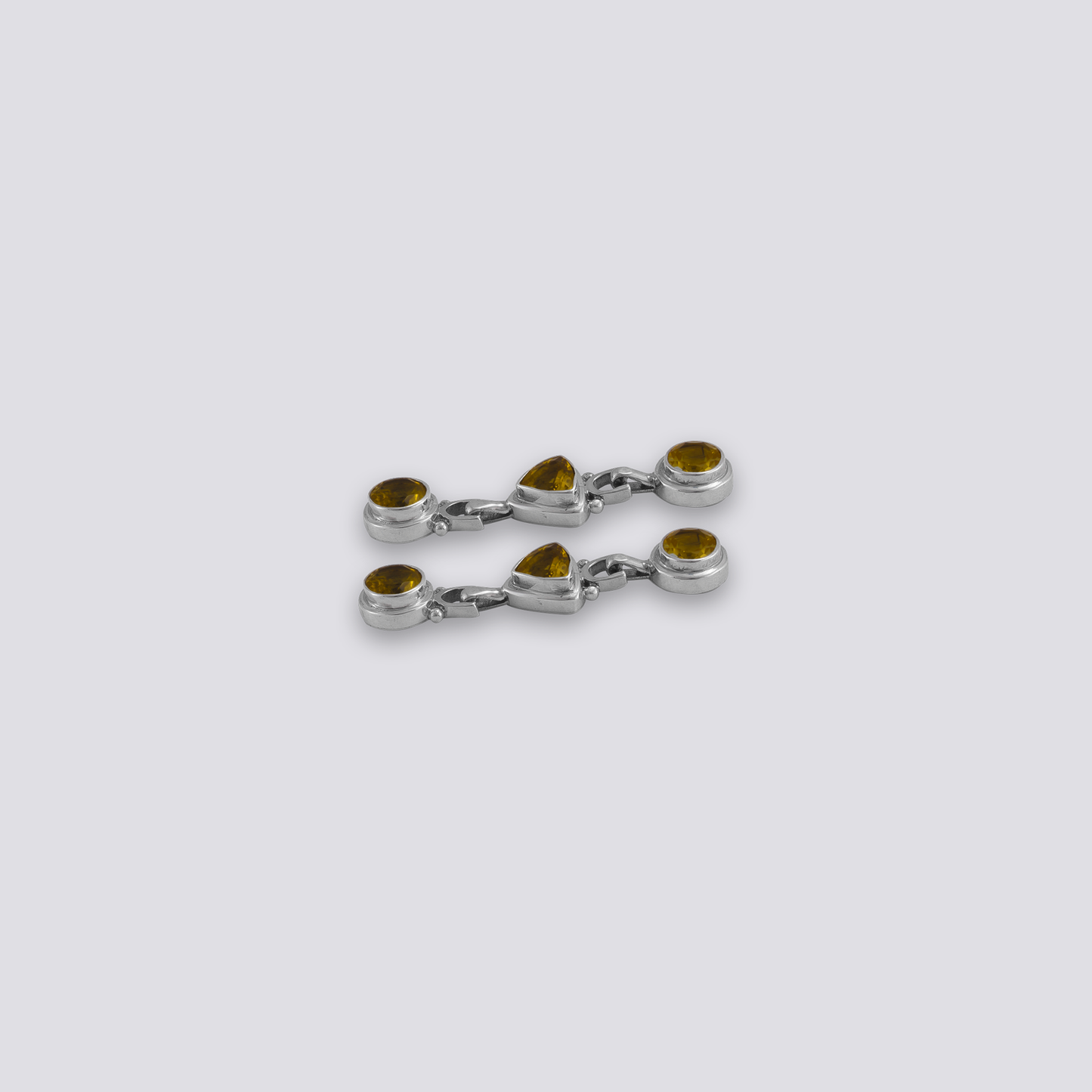 Sterling silver earrings with yellow citrine stone