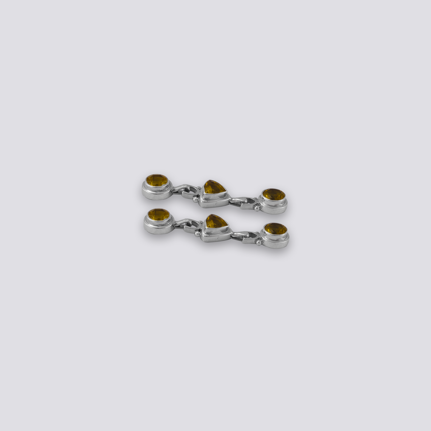 Sterling silver earrings with yellow citrine stone