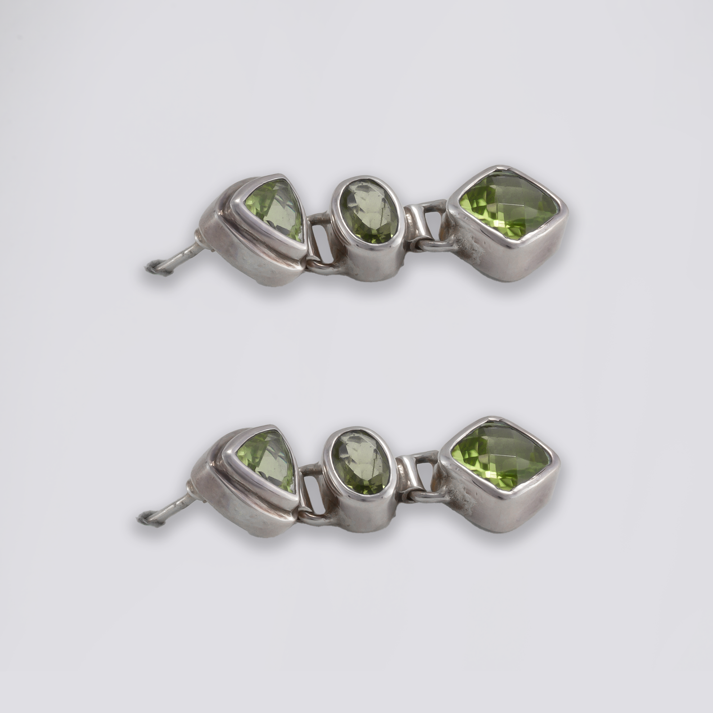Sterling silver earrings with peridot stone
