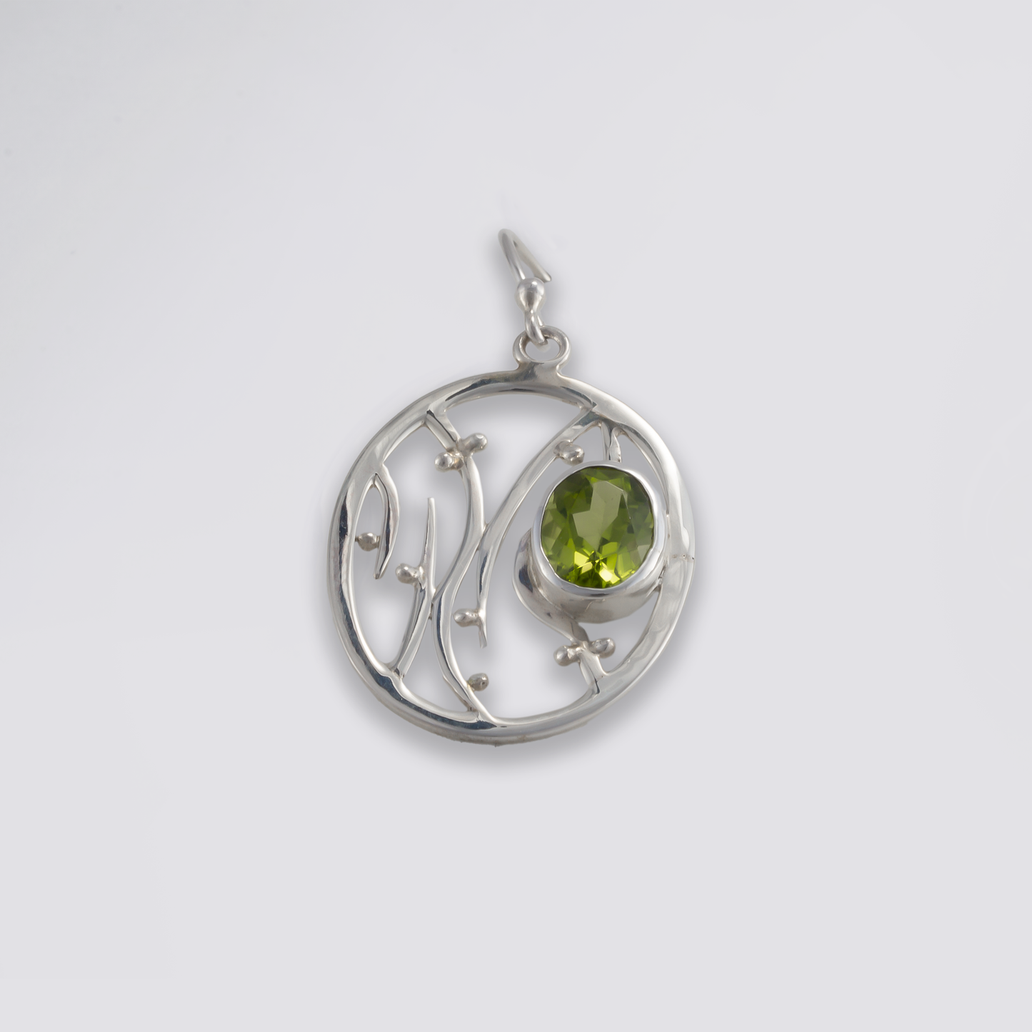 Sterling silver earrings with peridot stone