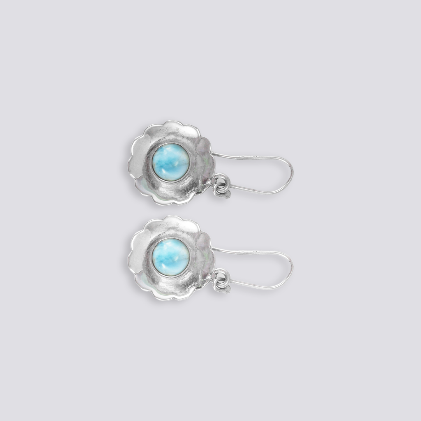 Sterling silver earrings with larimar stone