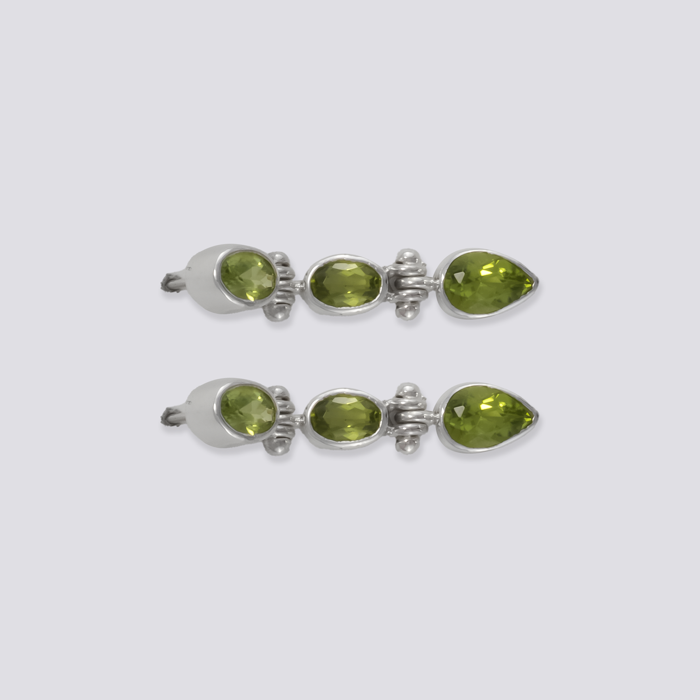 Sterling silver earrings with peridot stone