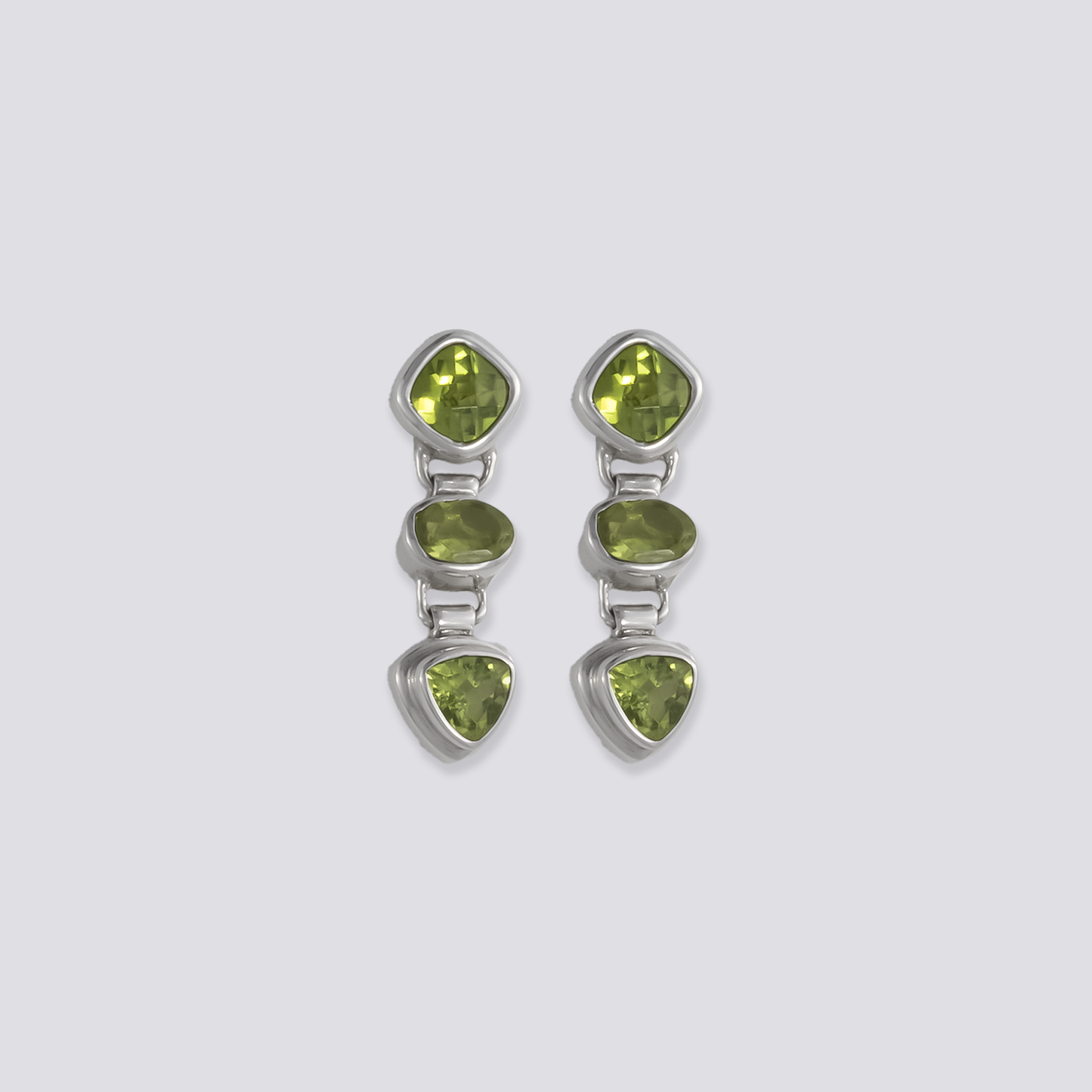 Sterling silver earrings with peridot stone