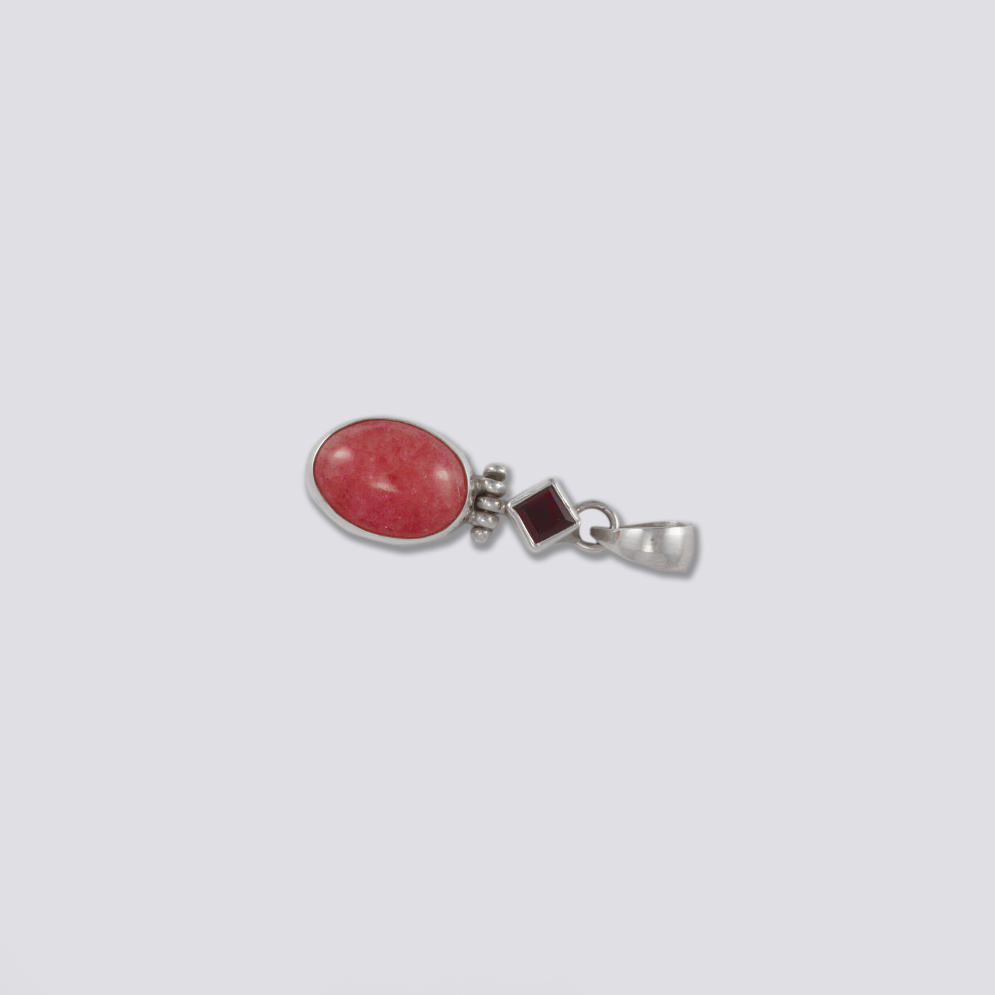Sterling silver pendant with rhodochrosite stone