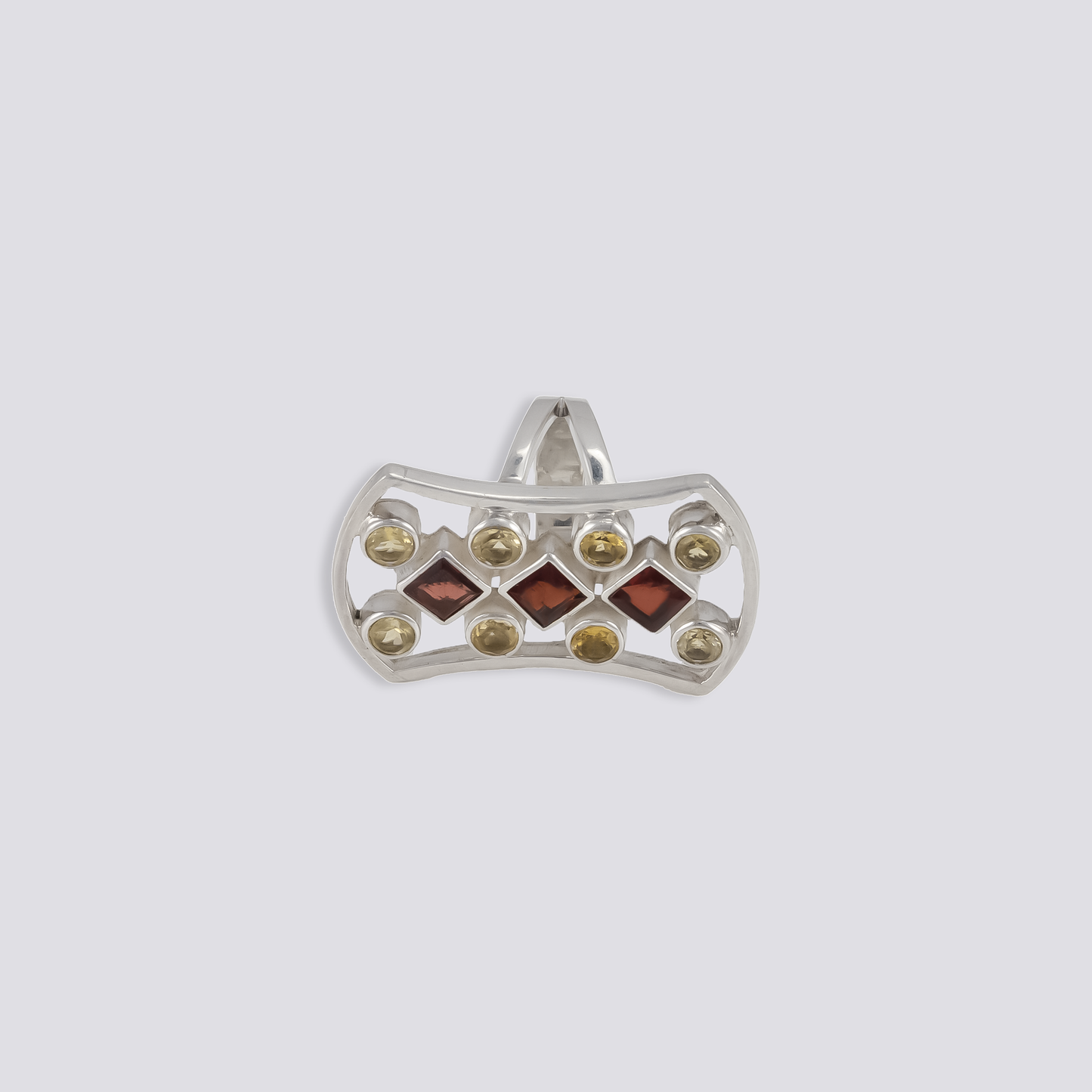 Sterling silver ring with citrine stone