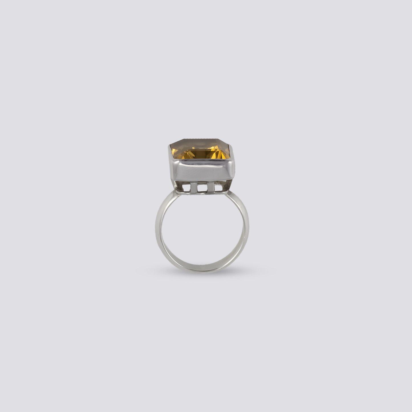 Sterling silver ring with citrine stone