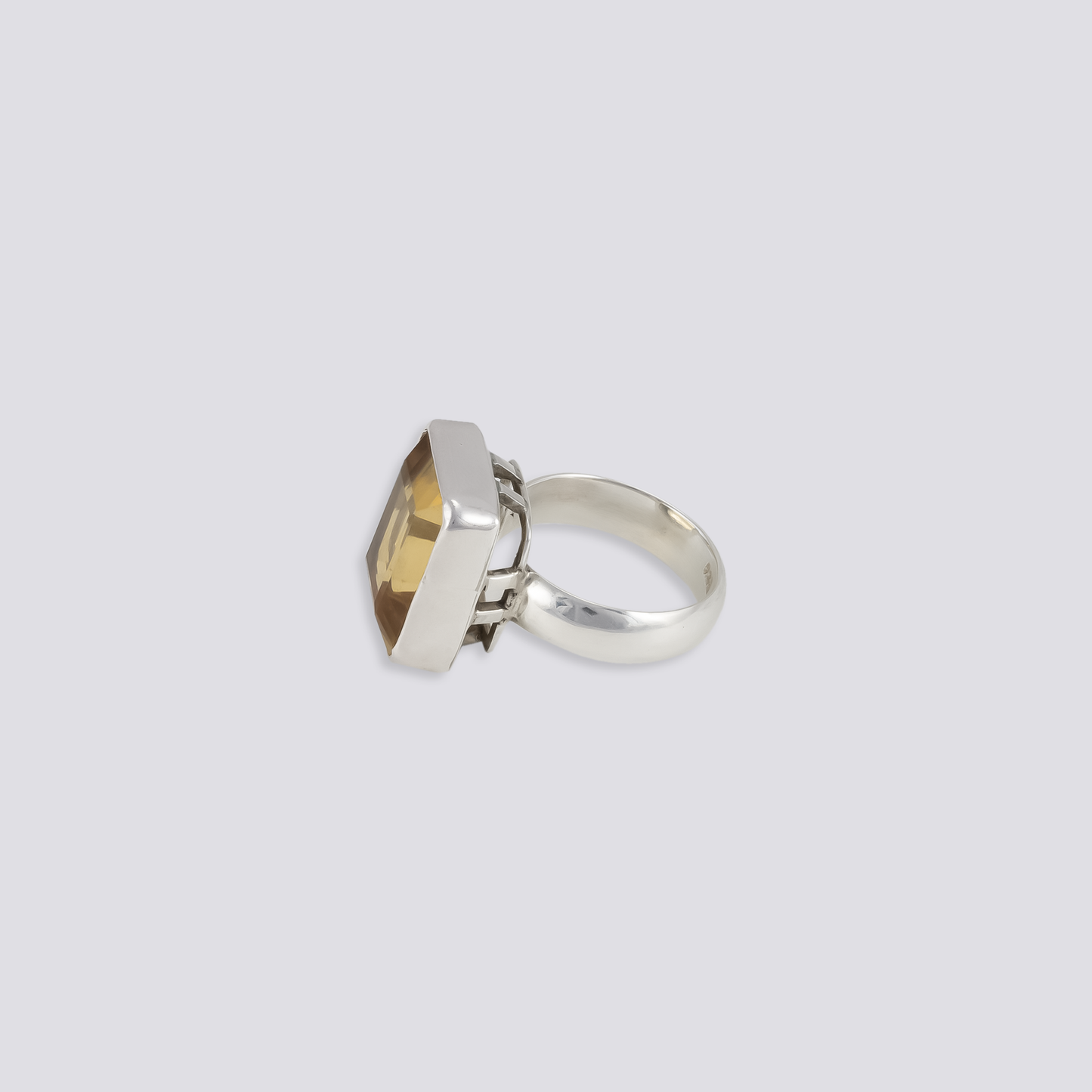 Sterling silver ring with citrine stone