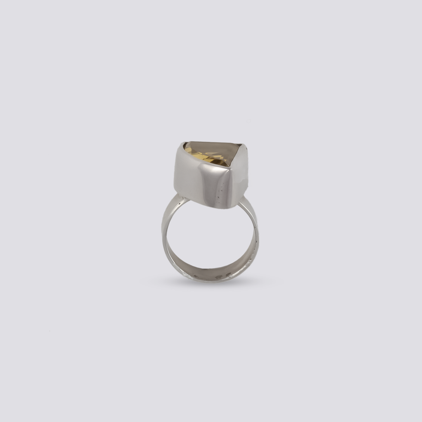 Sterling silver ring with citrine stone