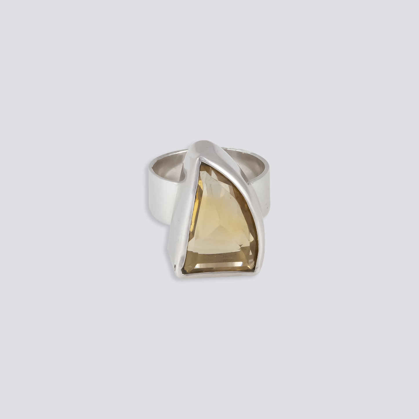 Sterling silver ring with citrine stone