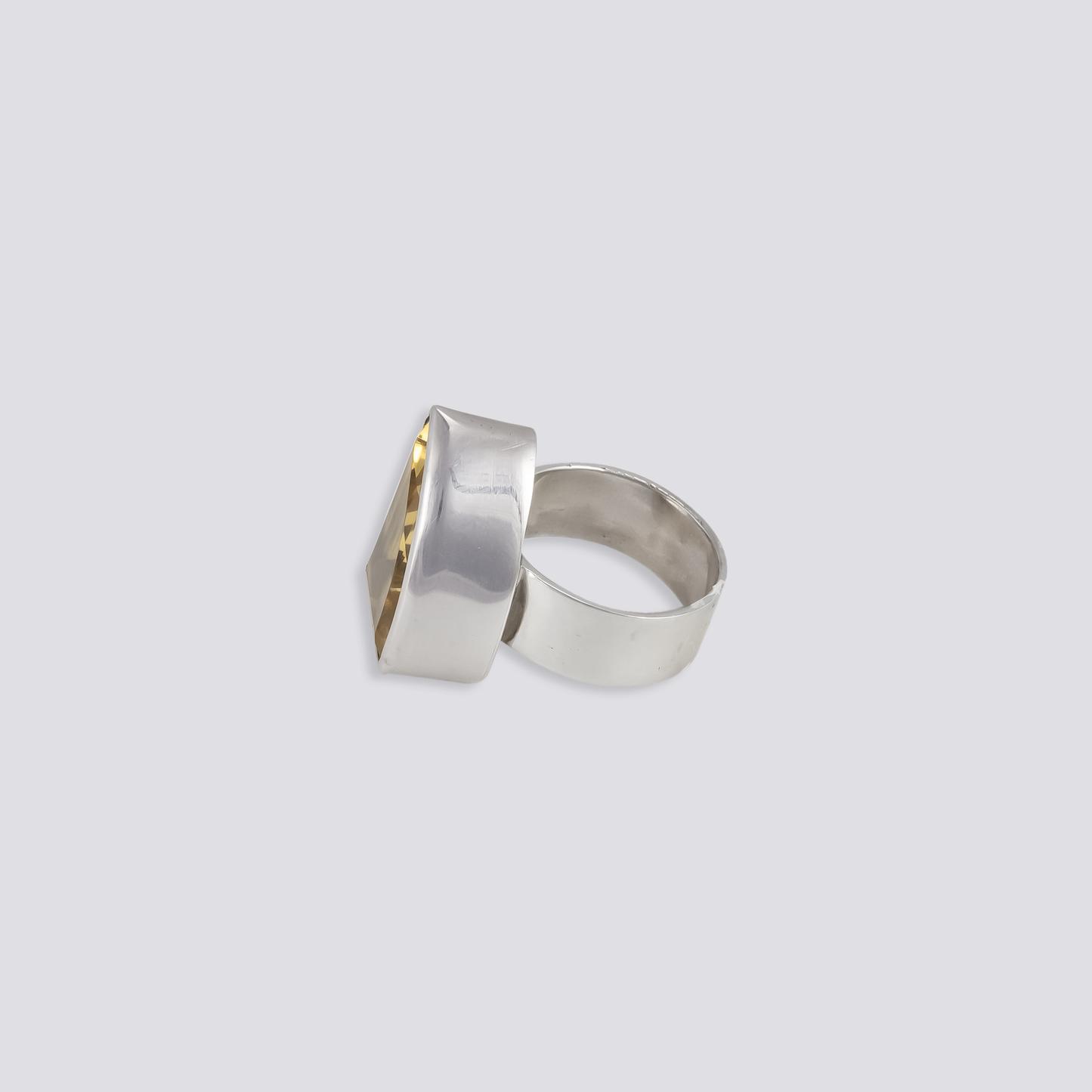 Sterling silver ring with citrine stone