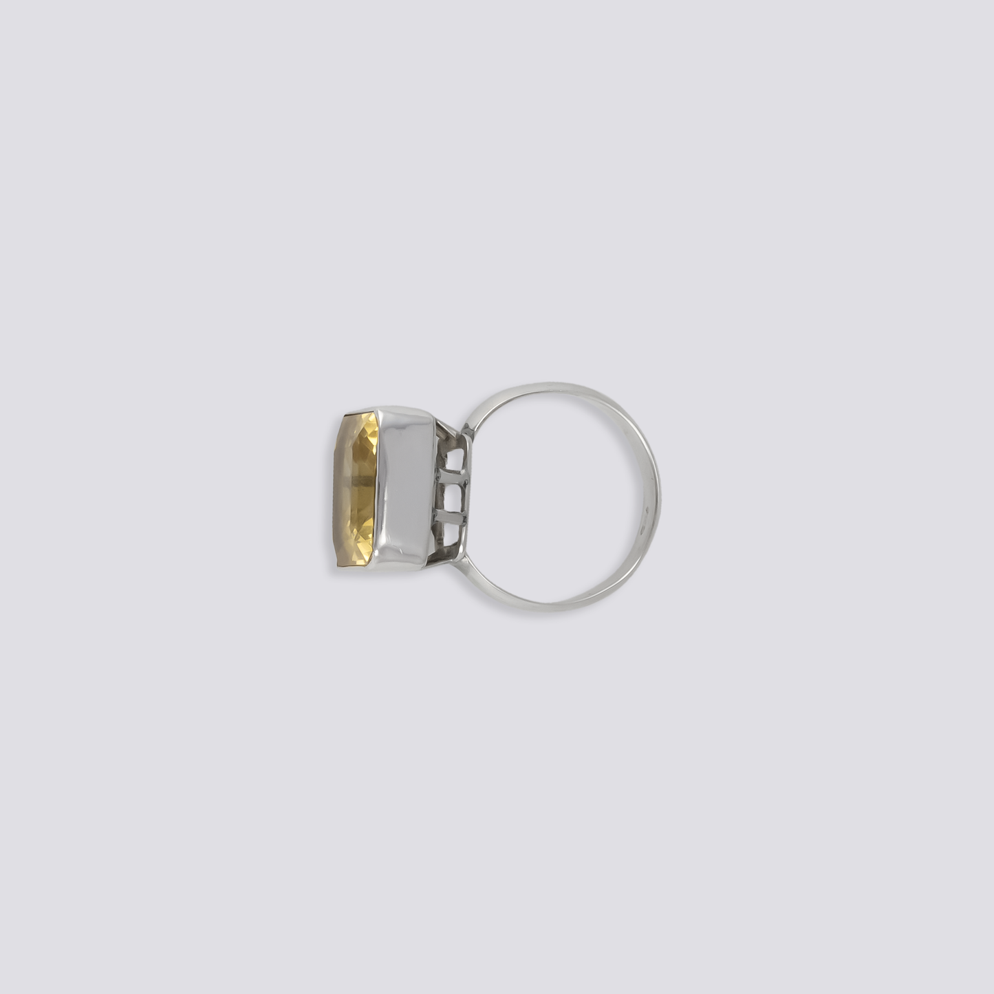 Sterling silver ring with citrine stone